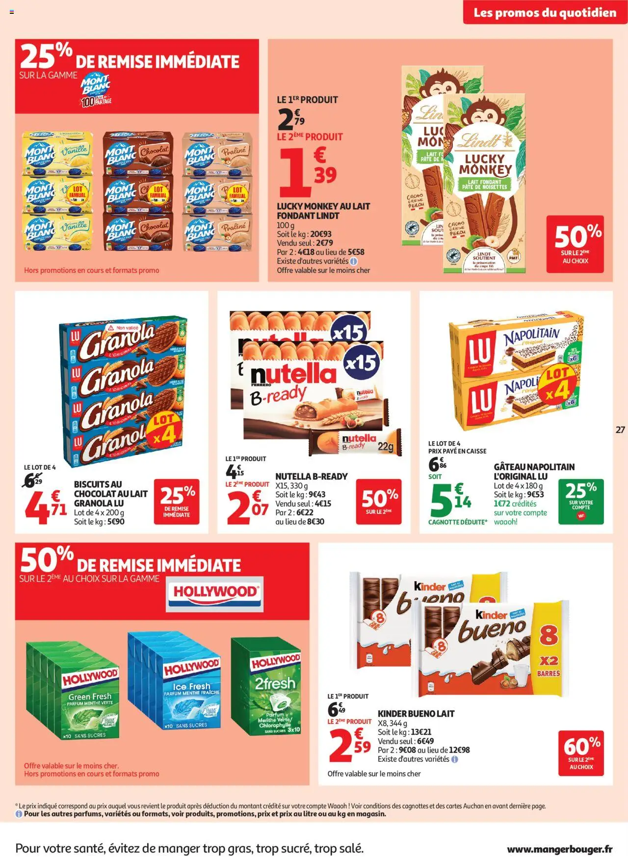  | Page: 27 | Produits: Noisettes, Kinder Bueno, Chocolat, Biscuits