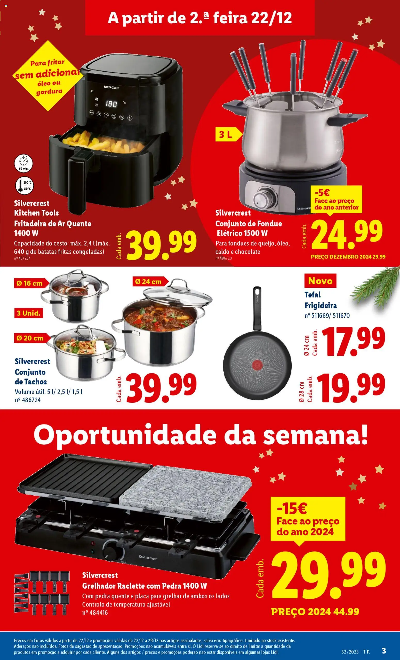 Lidl Novidades │ válido de 22.12.2025 | Página: 3 | Produtos: Air fryer, Frigideira, Chocolate, Batatas fritas