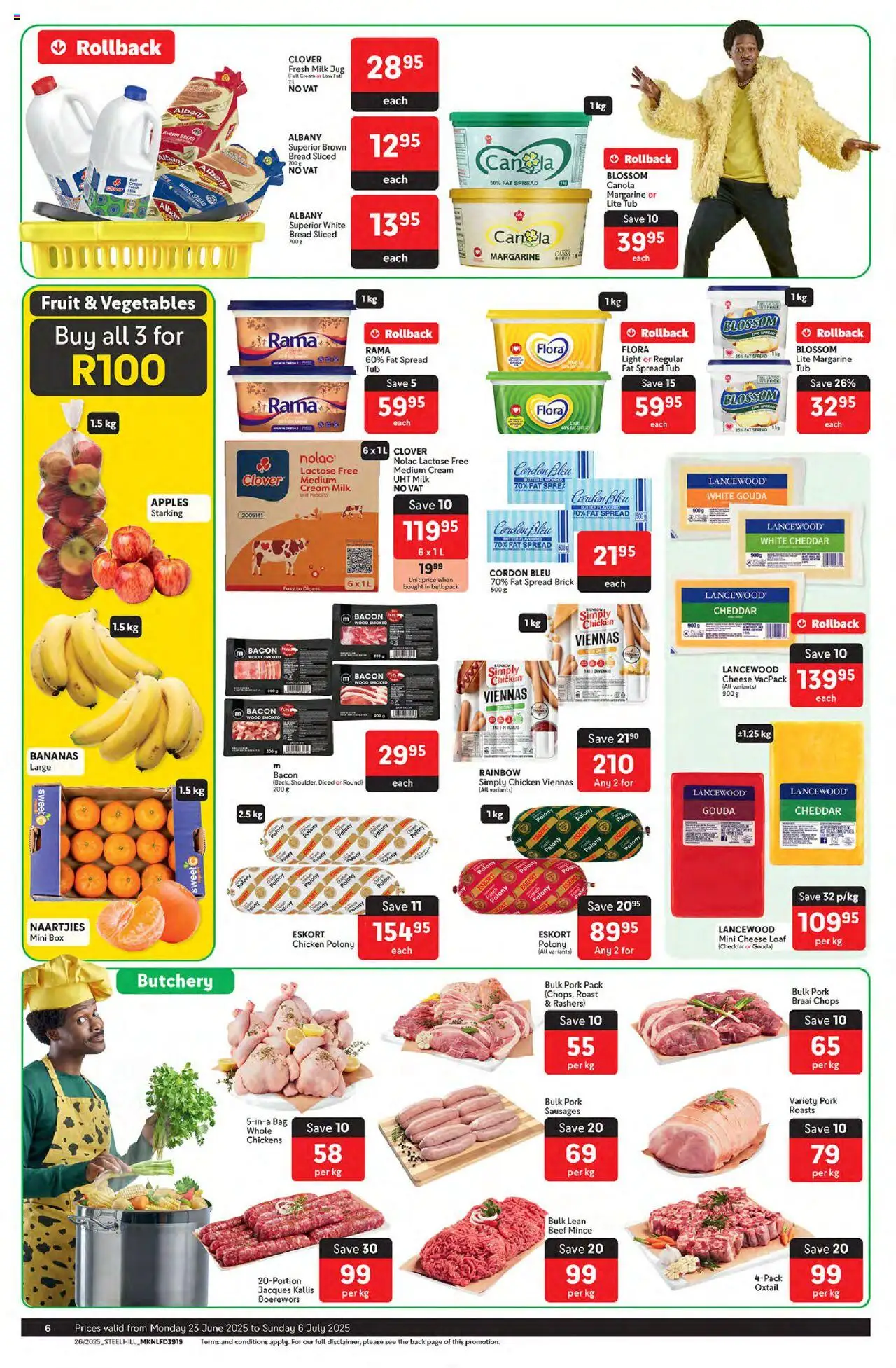 Makro Specials │ valid from 23.06.2025 | Page: 6 | Products: Milk, Butter, Cheese, Bacon
