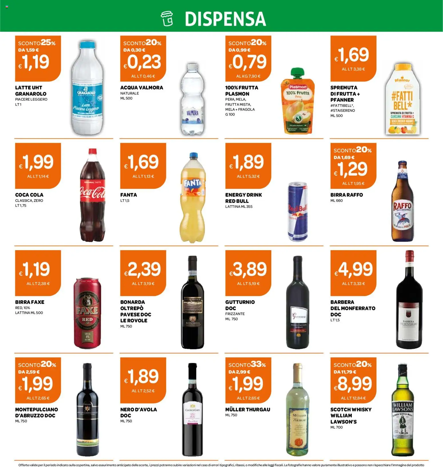 Volantino Ekom del 04.11.2025 | Pagina: 4 | Prodotti: Whisky, Frutta, Fanta, Coca Cola