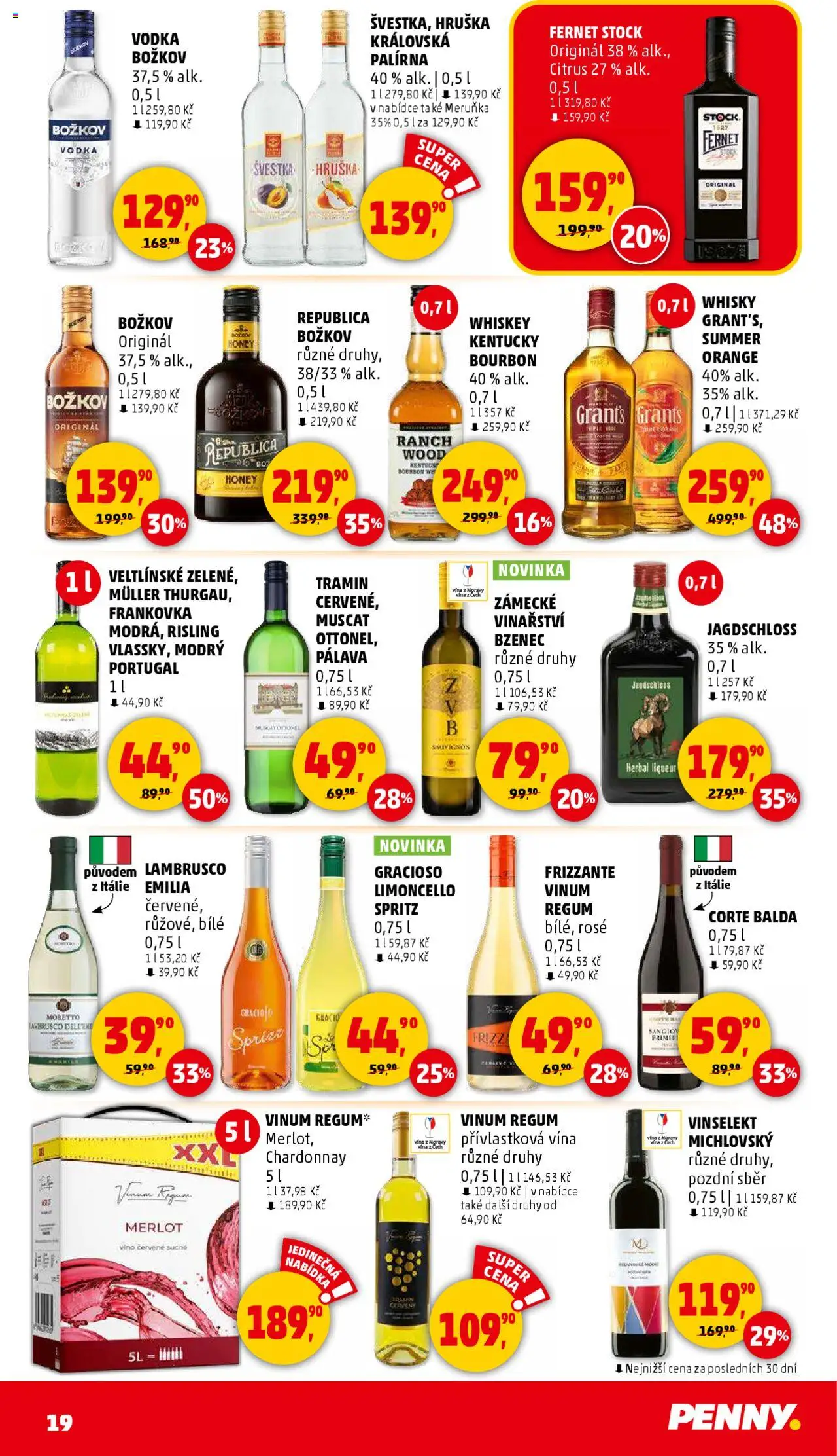 Penny Market leták - Čtvrtečník od 07.08.2025 | Strana: 19 | Produkty: Vodka, Whisky, Spritz, Limoncello