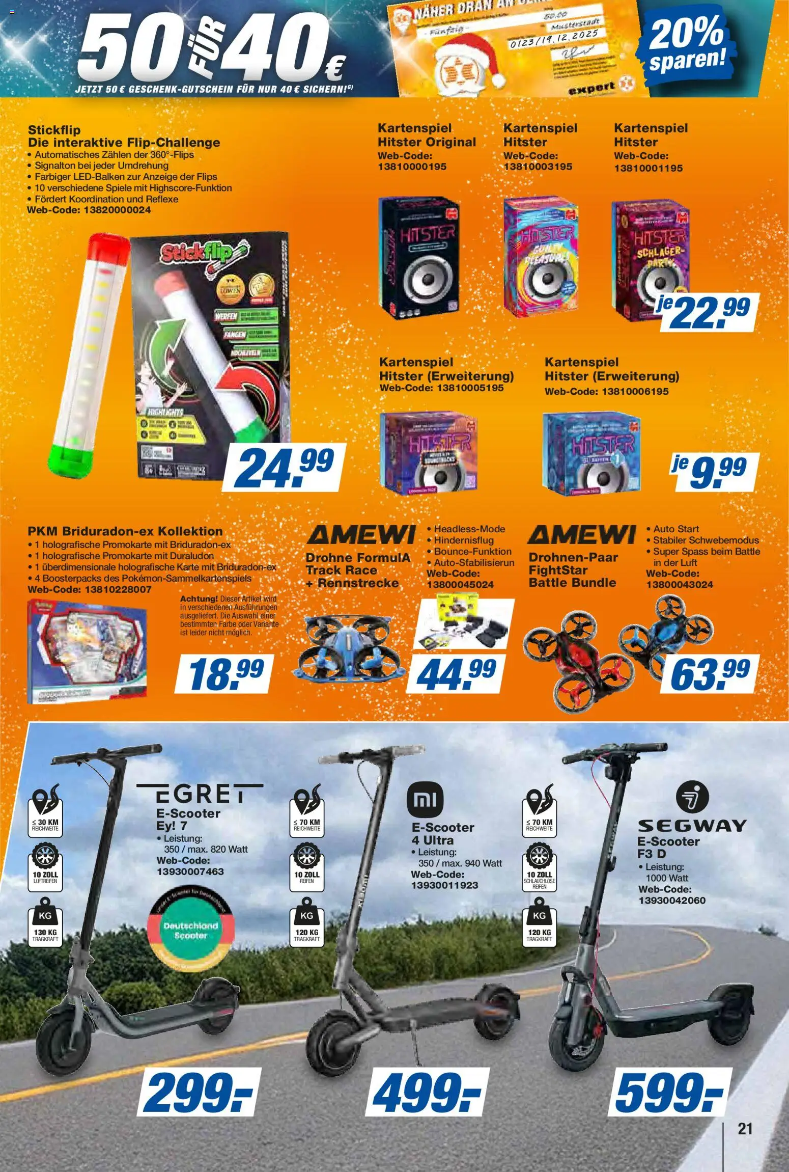 Expert Prospekt 	 – gültig ab 17.12.2025 | Seite: 21 | Produkte: Scooter, Drohne