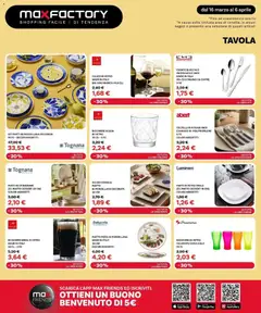 Anteprima del volantino Max Factory volantino valido a partire dal 16.03.2026 | Pagina: 14 | Prodotti: Posate, Acqua, The, Piatto