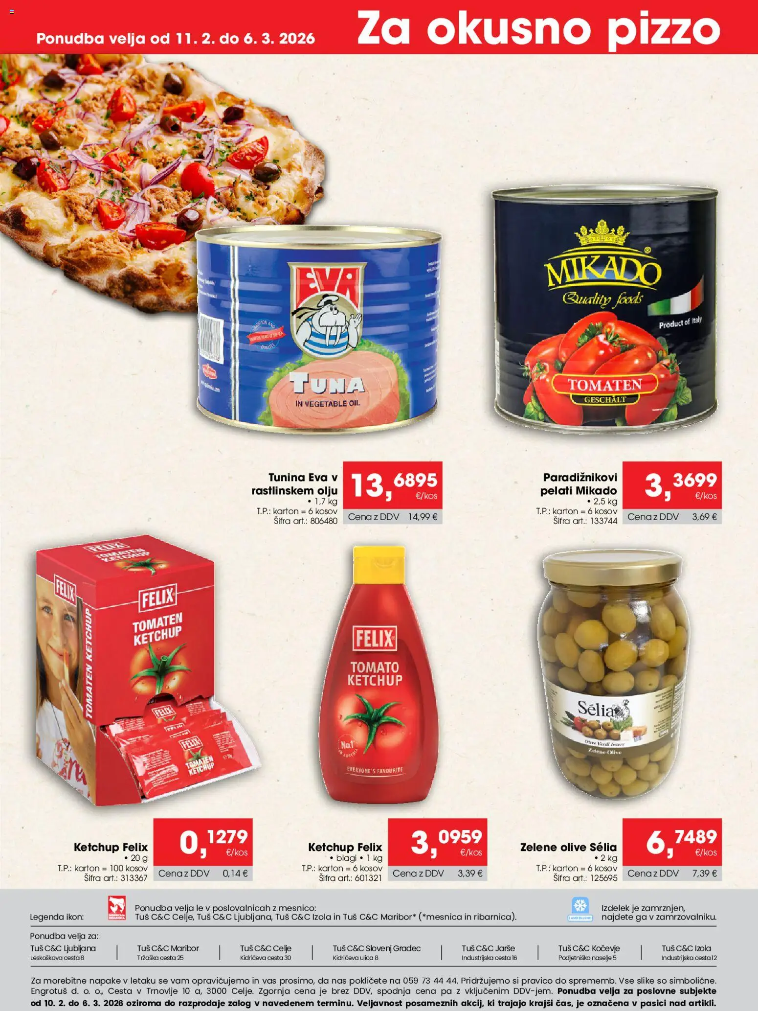 Novi Tuš katalog ponudbe – veljaven od 11.02.2026 | Stran: 4 | Izdelki: Tuna, Olive