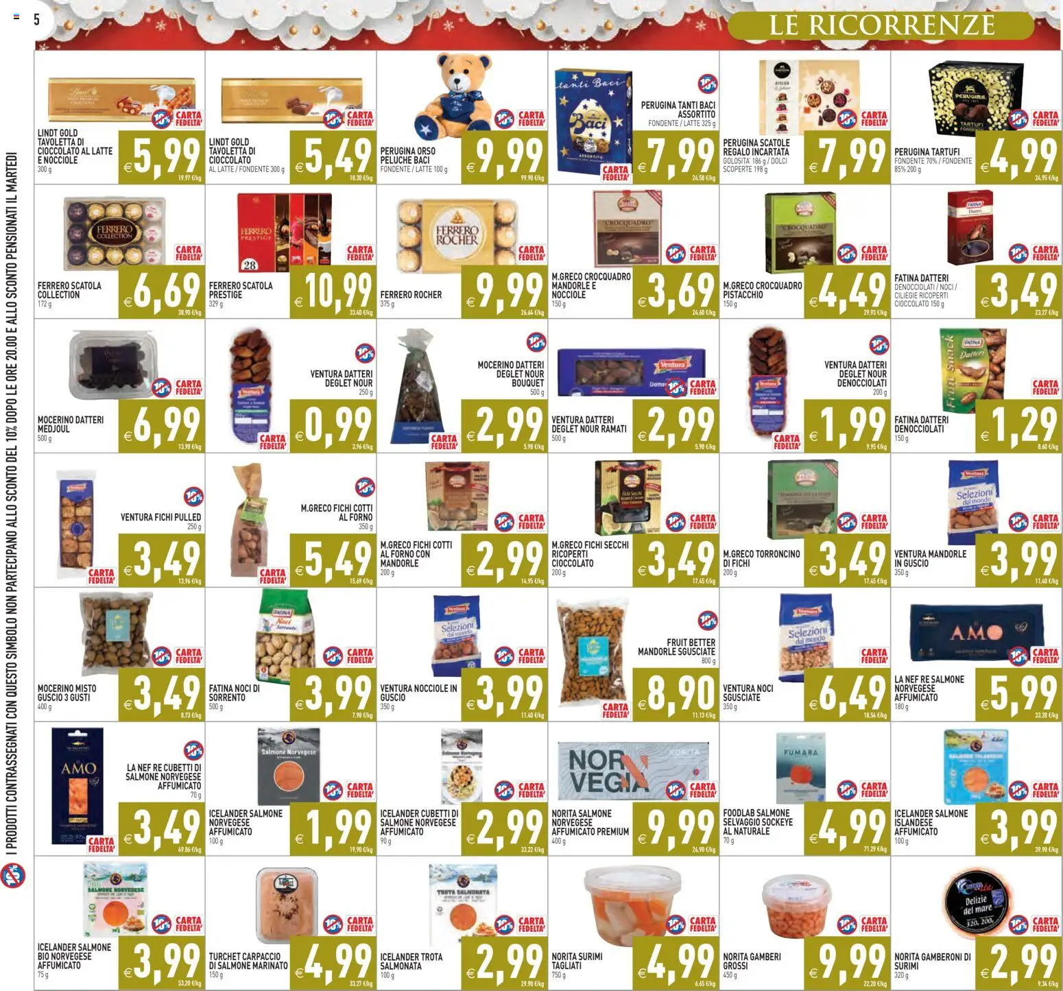 Volantino PIM Supermercati del 06.12.2025 | Pagina: 5 | Prodotti: Peluche, Trota, Noci, Gamberoni