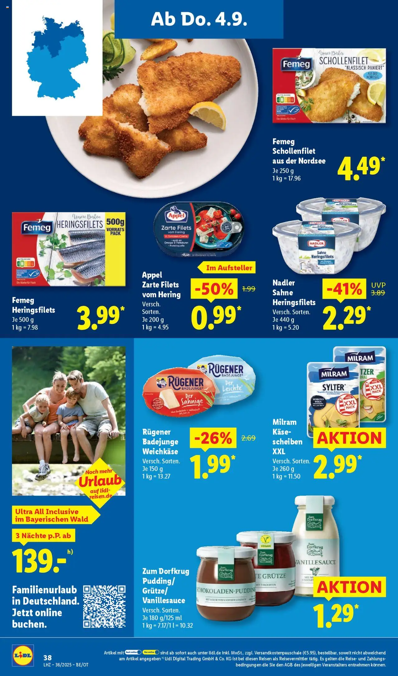 Lidl Prospekt Bernsdorf 	 - gültig ab dem 01.09.2025 | Seite: 54 | Produkte: Milch, Käse, Fisch, Sahne