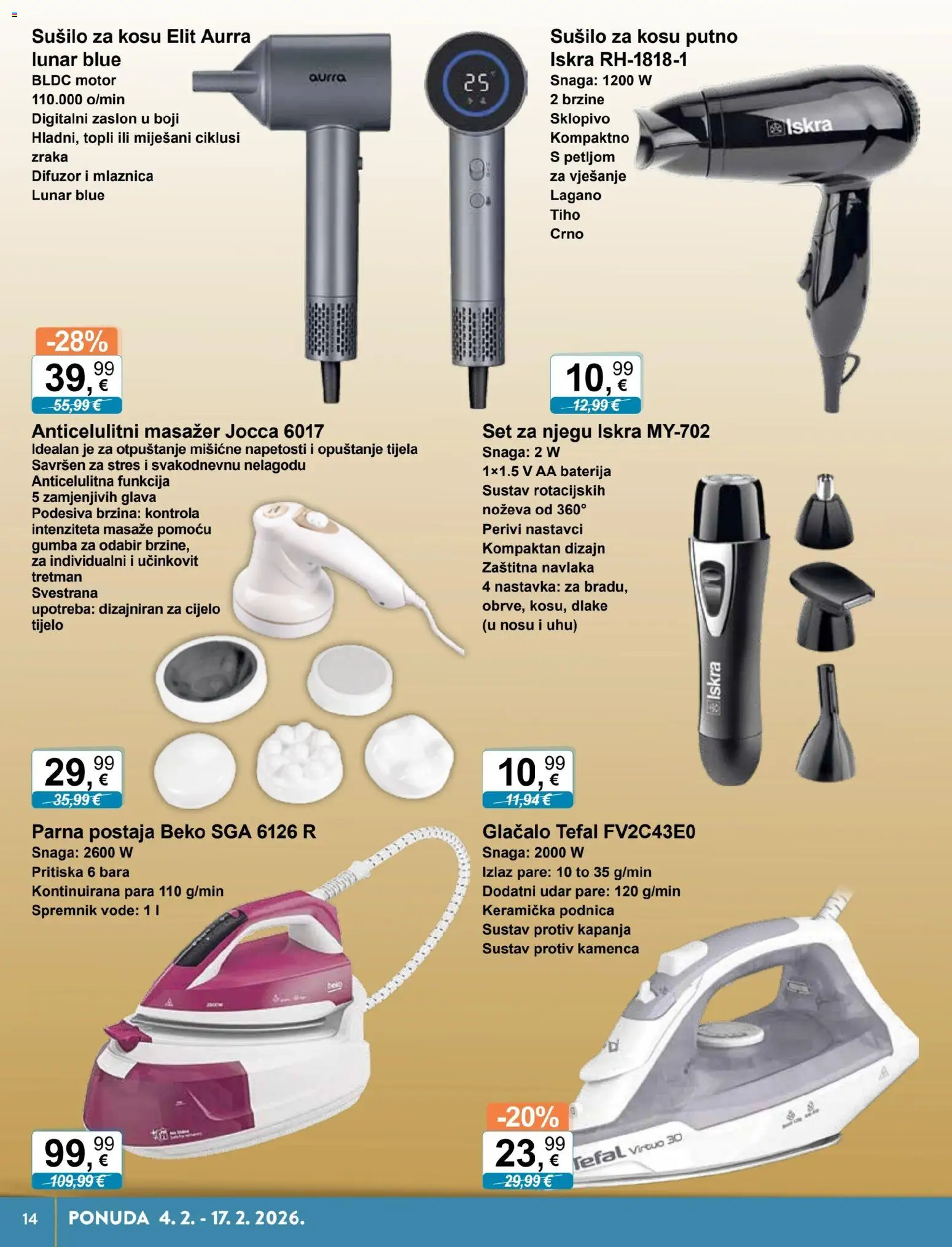 KTC katalog | vrijedi od 04.02.2026 | Stranica: 14 | Proizvodi: Sušilo za kosu, Parna postaja, Baterija