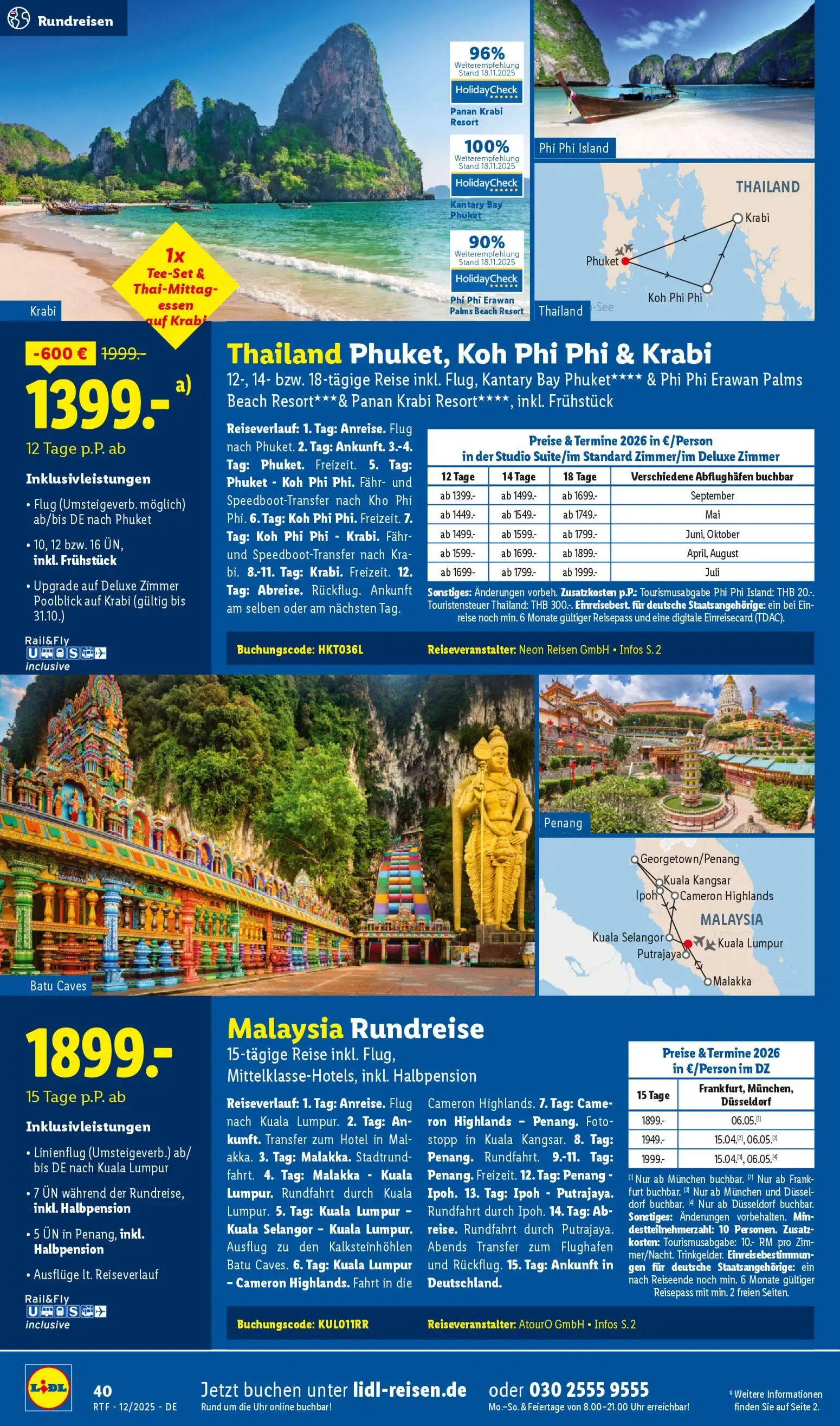 Lidl Reisen Dezember/Januar Reise-Highlights – gültig ab 12.12.2025 | Seite: 40 | Produkte: Uhr