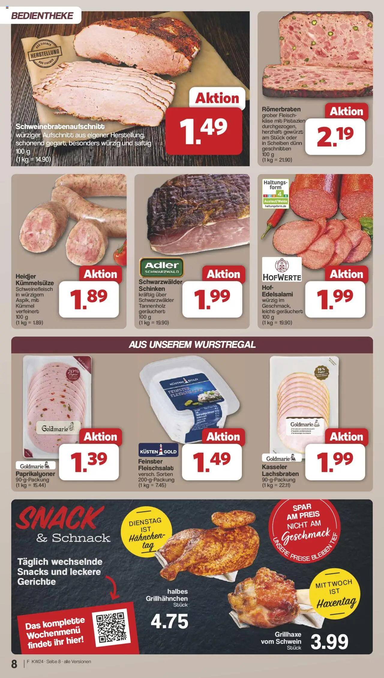 Famila Nordwest Prospekt 	 - gültig ab dem 10.06.2025 | Seite: 8 | Produkte: Salami, Schinken, Schweinefleisch, Fleisch