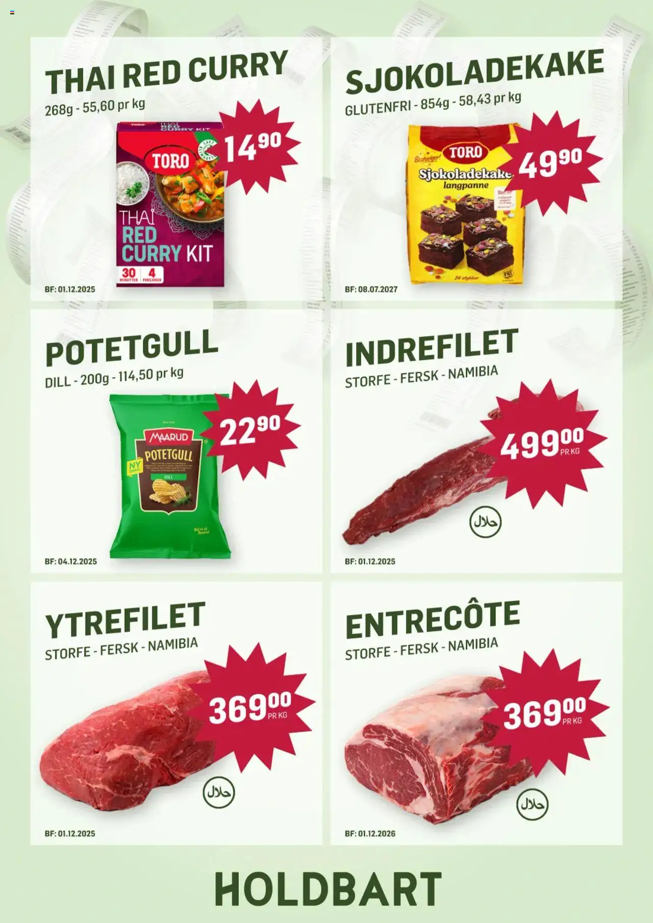 {H1} | Side: 7 | Produkter: Стельова плита, Potetgull, Speltbrød, Karrysalat