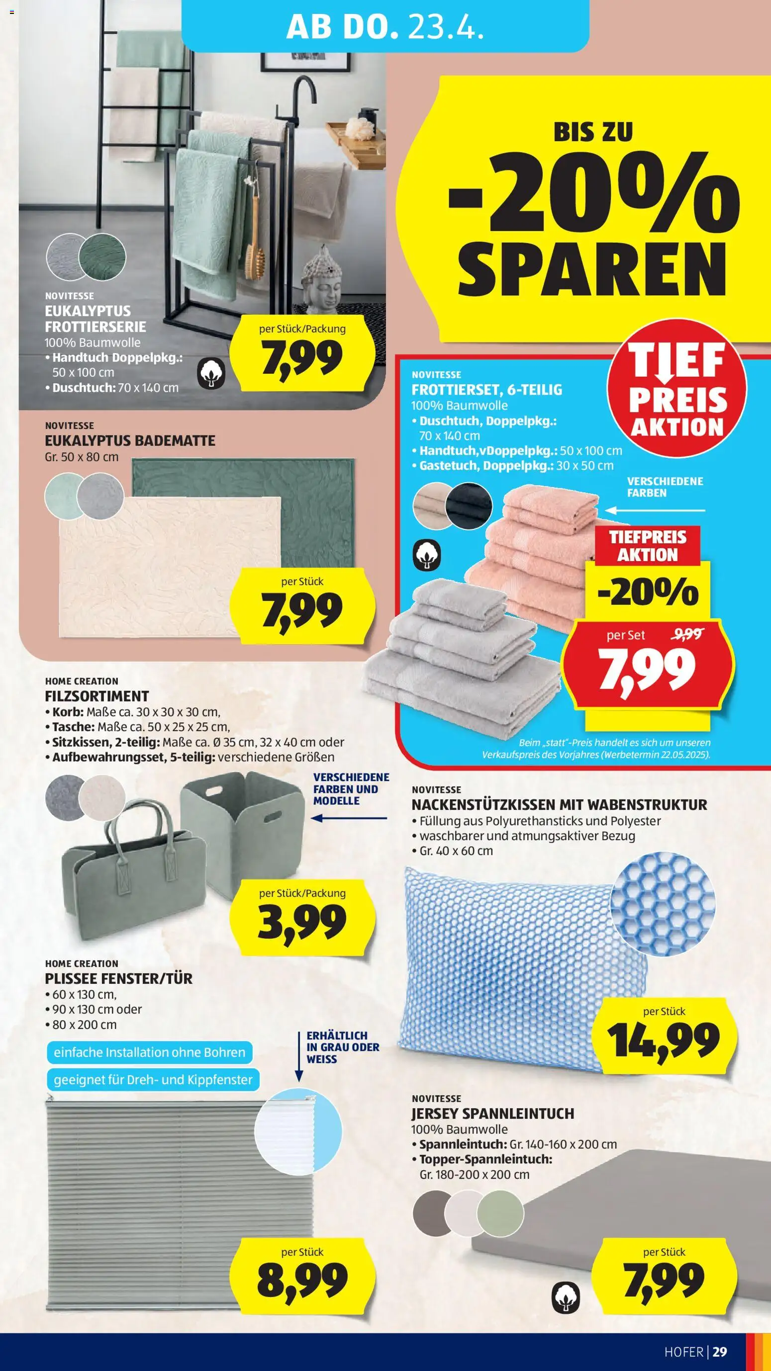 Hofer Flugblatt gültig ab 20.04.2026 | Seite: 33 | Produkte: Tasche, Korb