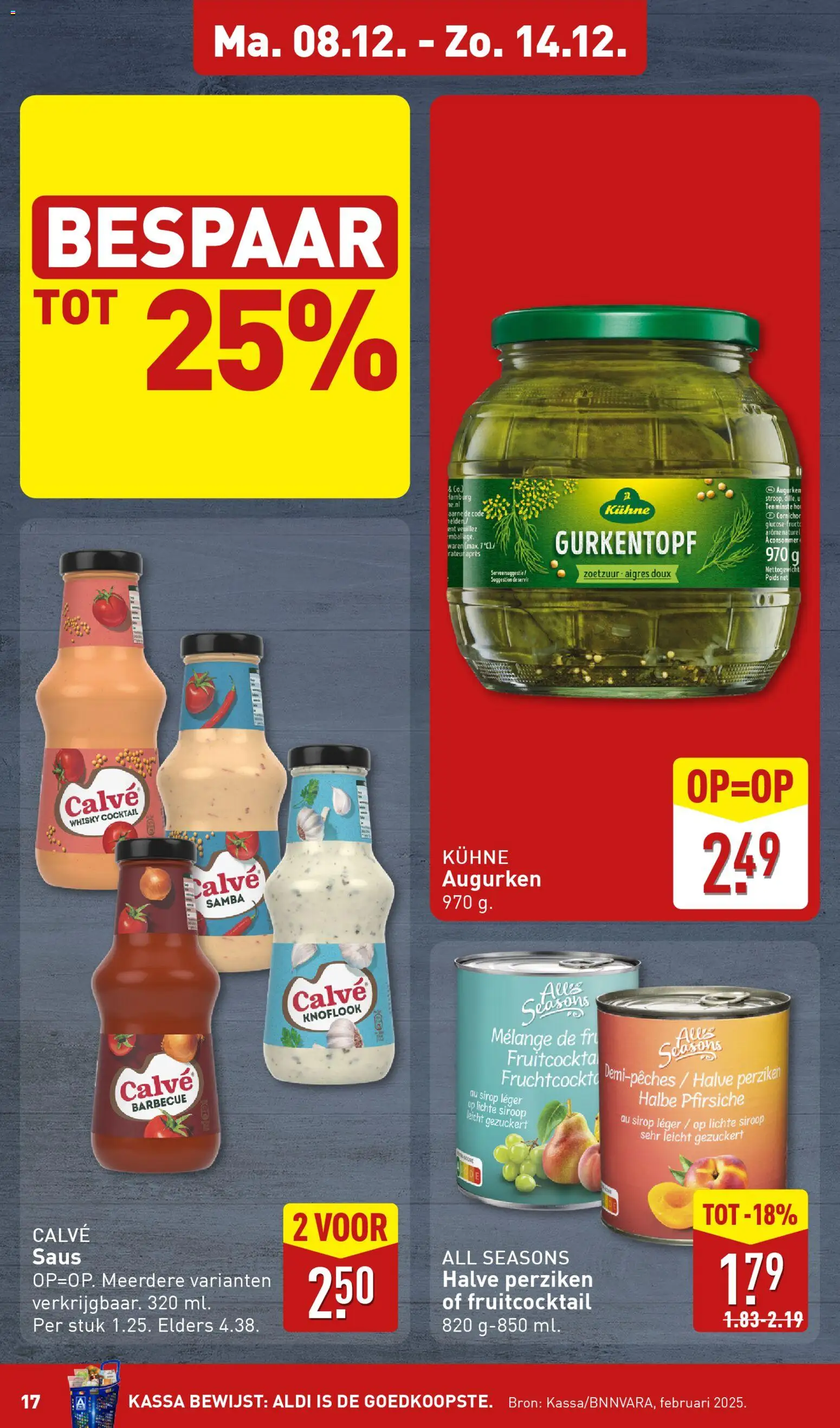 {H1} | Pagina: 17 | Producten: Whisky, Saus, Knoflook, Perziken