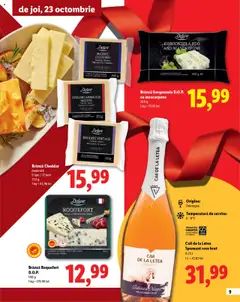 Ofertele Lidl valabile de la 23.10.2025 | Pagină: 9 | Produse: Brânză, Gorgonzola, Vin, Mascarpone