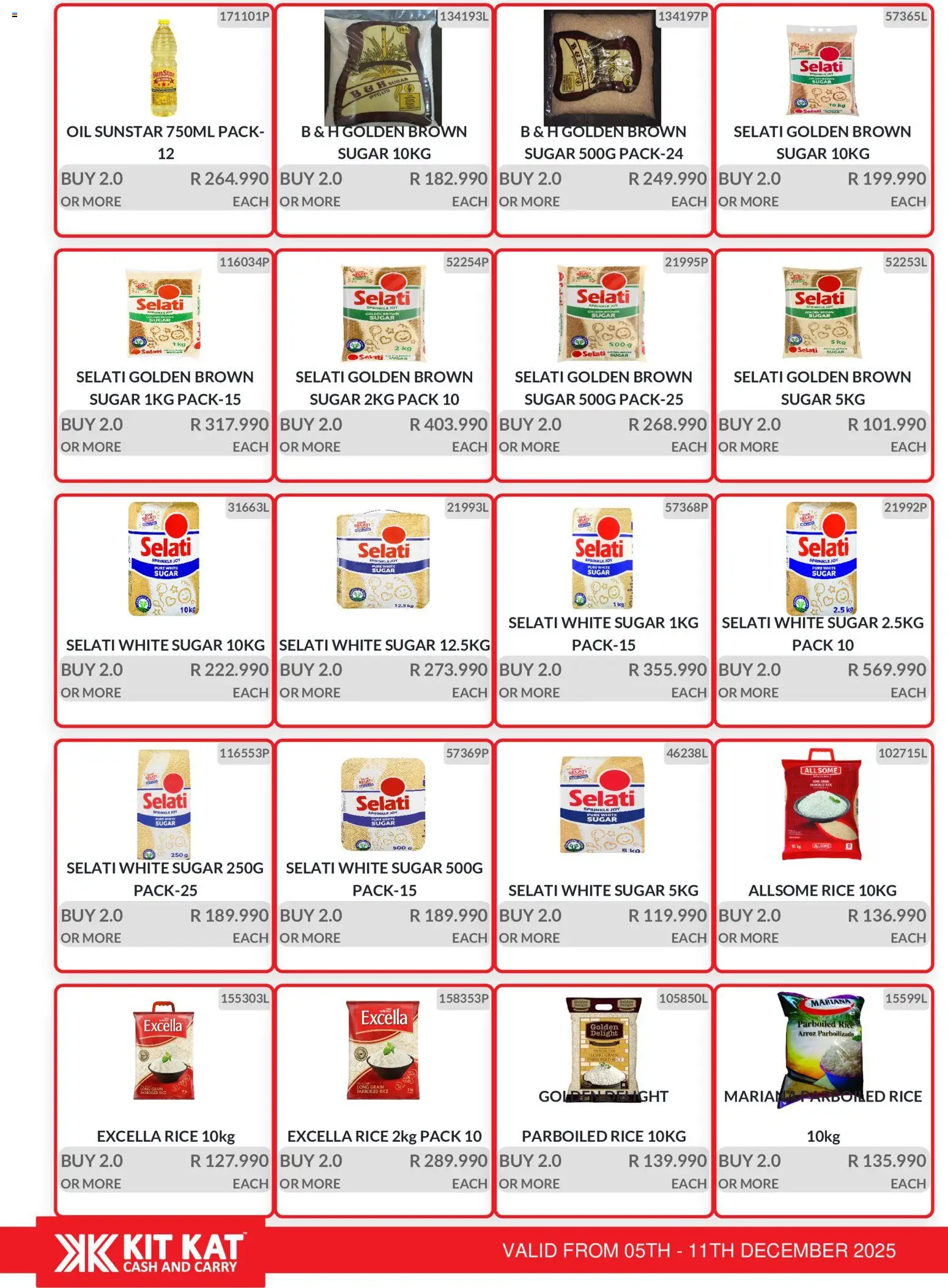 New KIT KAT Cash & Carry catalogue – valid from 05.12.2025 | Page: 9 | Products: Oil, Rice, Sugar