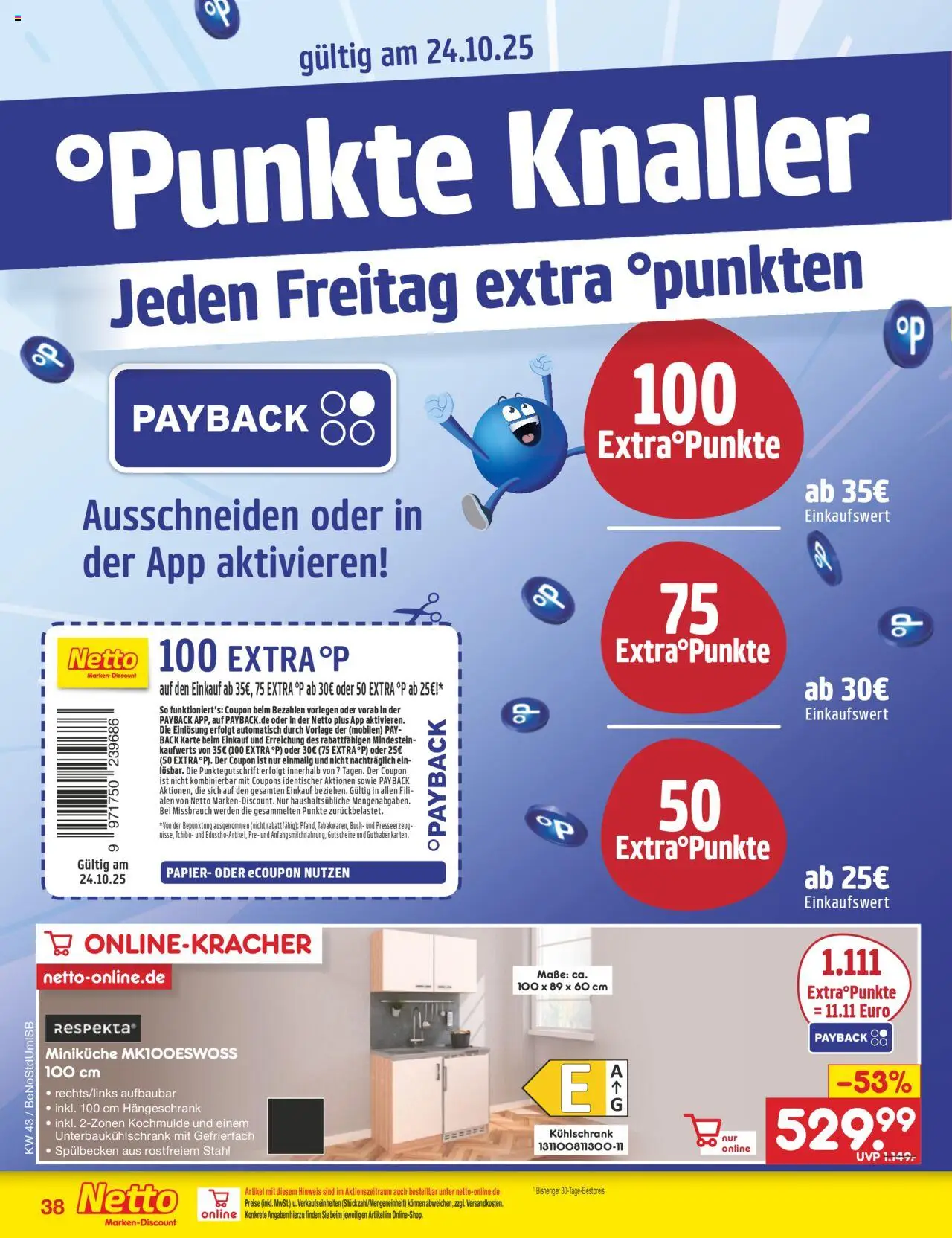 Netto Marken-Discount Prospekt 	 – gültig ab 20.10.2025 | Seite: 52 | Produkte: Kühlschrank, Hängeschrank