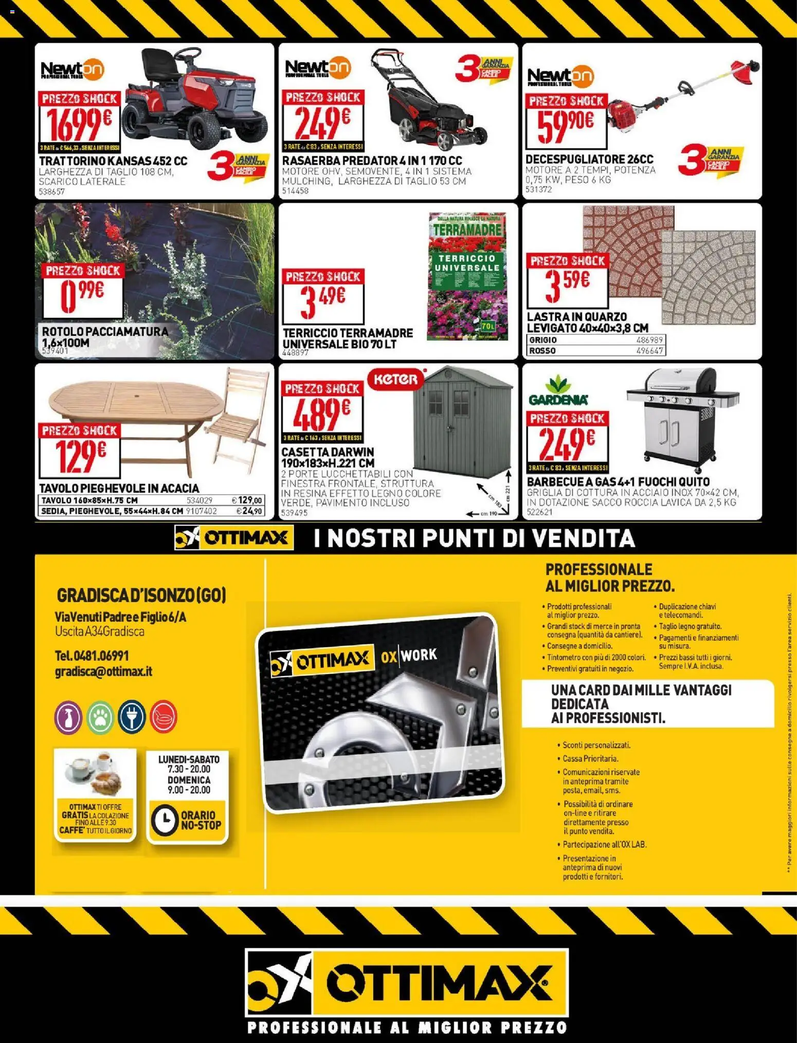 Volantino Ottimax del 05.03.2026 | Pagina: 8 | Prodotti: Pavimento, Trattorino, Decespugliatore, Terra