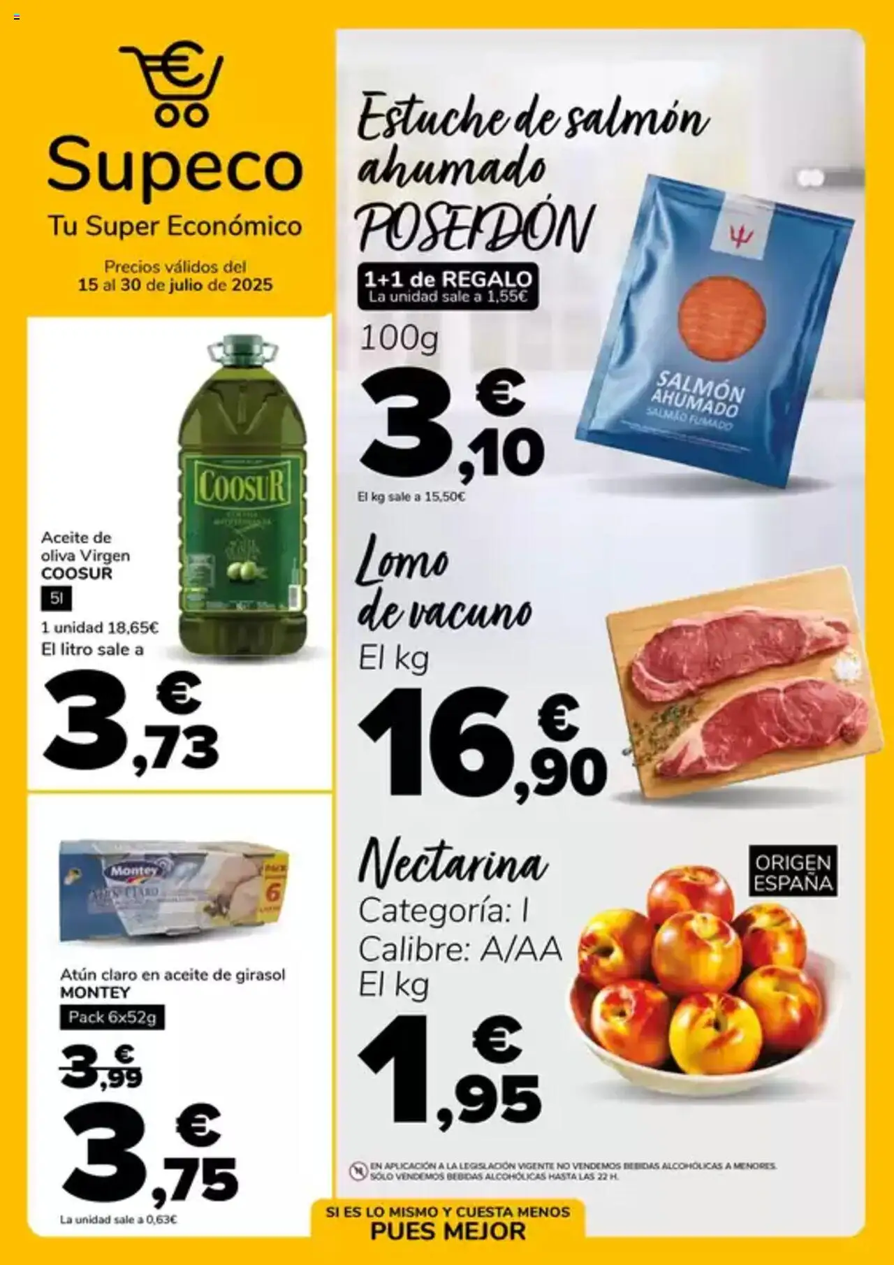 Supeco folleto │ válido desde el 15.07.2025 | Página: 1 | Productos: Aceite de oliva, Aceite de girasol, Salmón ahumado, Atún claro