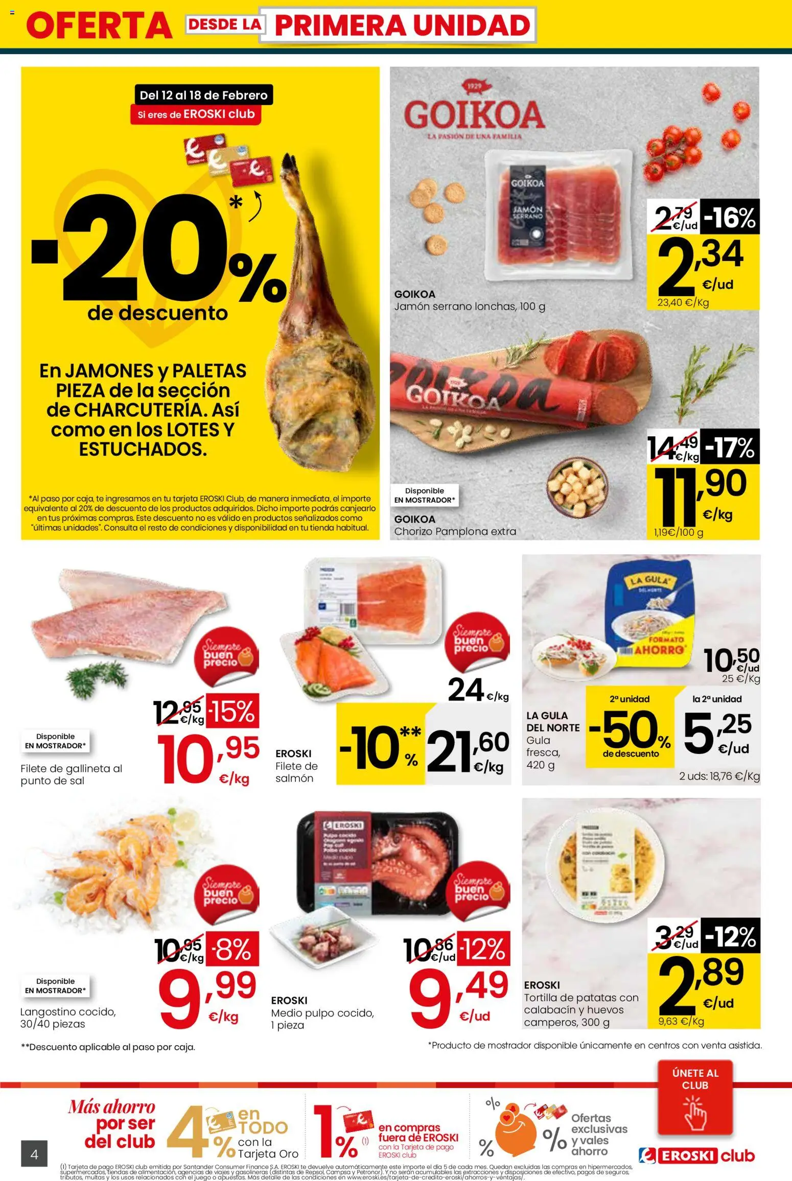 Eroski - Siempre a buen precio city │ válido desde el 12.02.2026 | Página: 4 | Productos: Jamón serrano, Jamón, Té, Filete