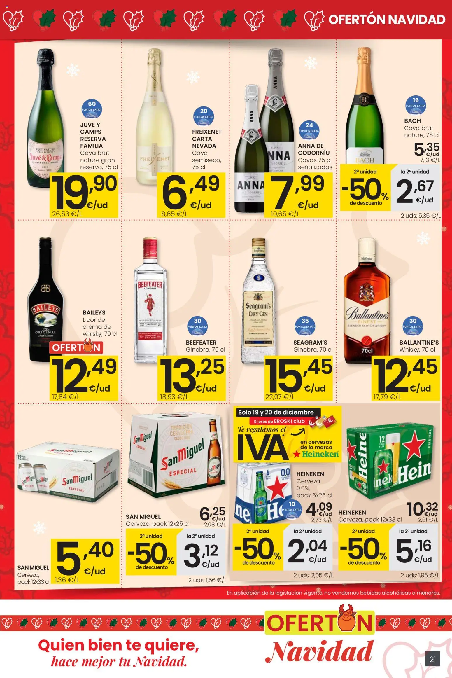 Eroski - Navidad │ válido desde el 18.12.2025 | Página: 21 | Productos: Licor, Cerveza, Crema, Whisky