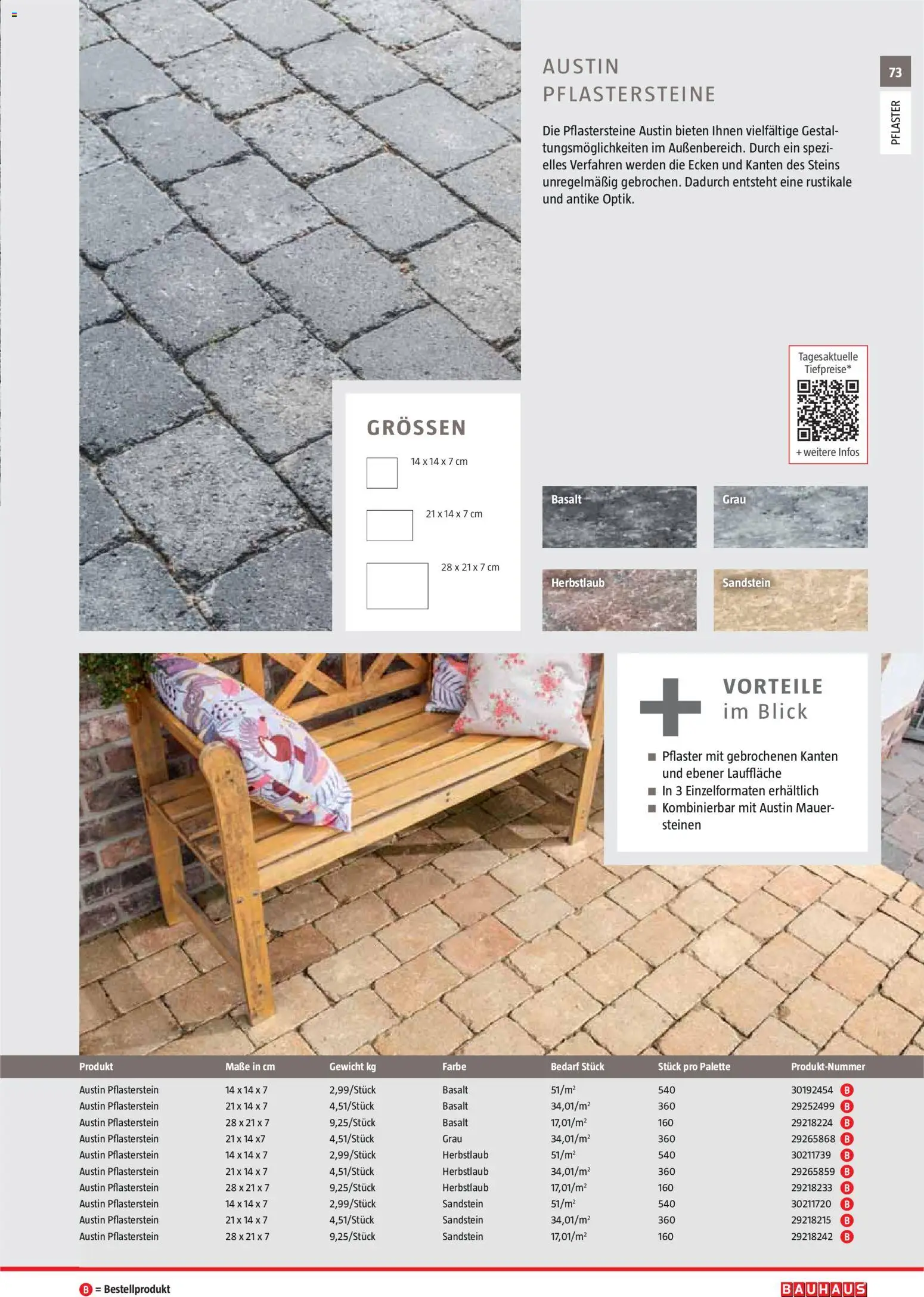 Bauhaus Gartenbaumaterialien gültig ab 01.04.2026 | Seite: 73 | Produkte: Gewicht