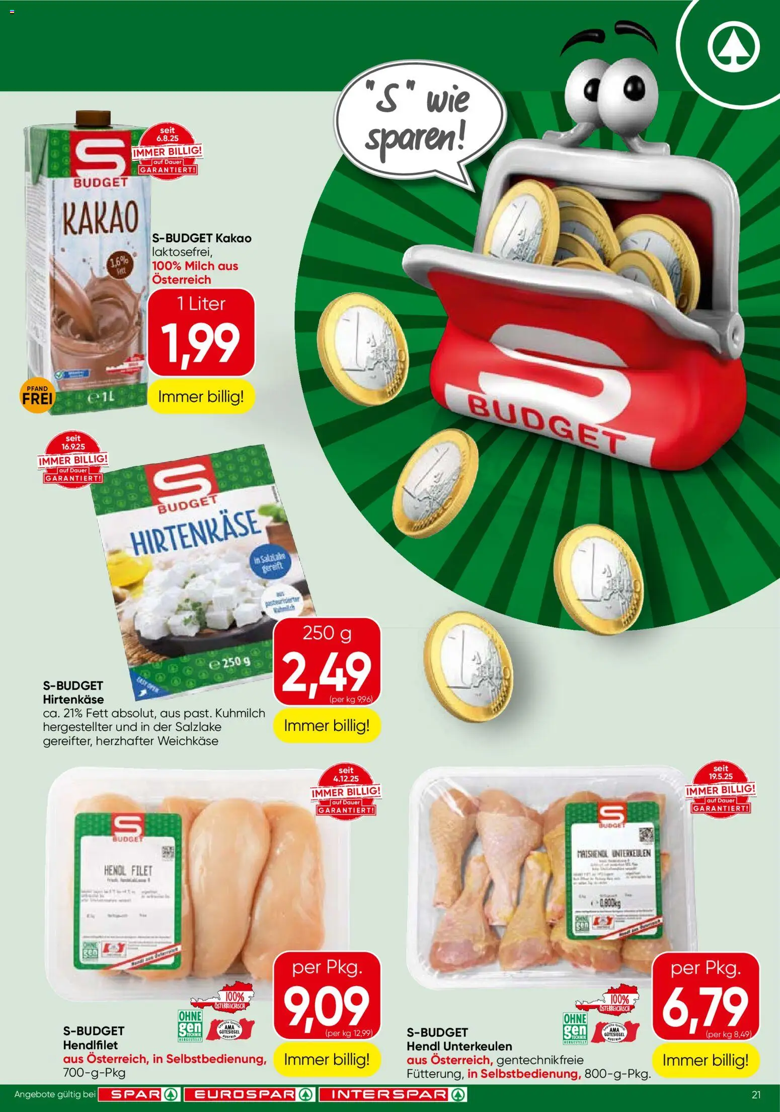 Spar Flugblatt - Burgenland gültig ab 23.04.2026 | Seite: 21 | Produkte: Milch