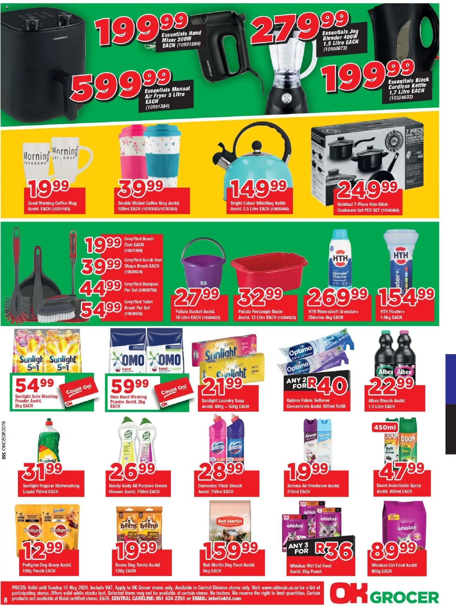 New OK Foods catalogue – valid from 24.04.2026 | Page: 8 | Products: Mixer, Coffee, Basin, Cat food