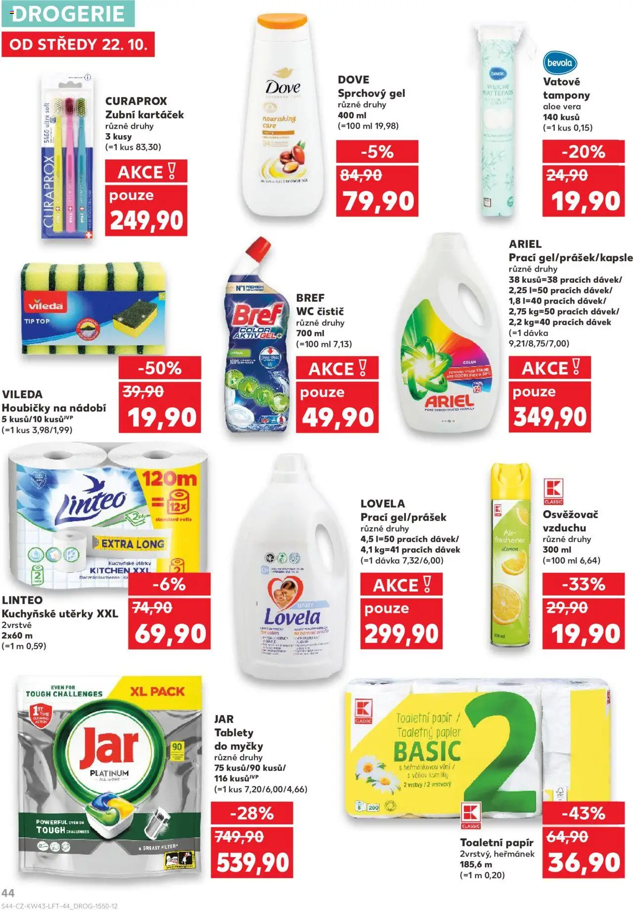 Kaufland leták - Praha 8 od 22.10.2025 | Strana: 44 | Produkty: Zubní kartáček, Curaprox zubní kartáček, Bevola, Wc čistič