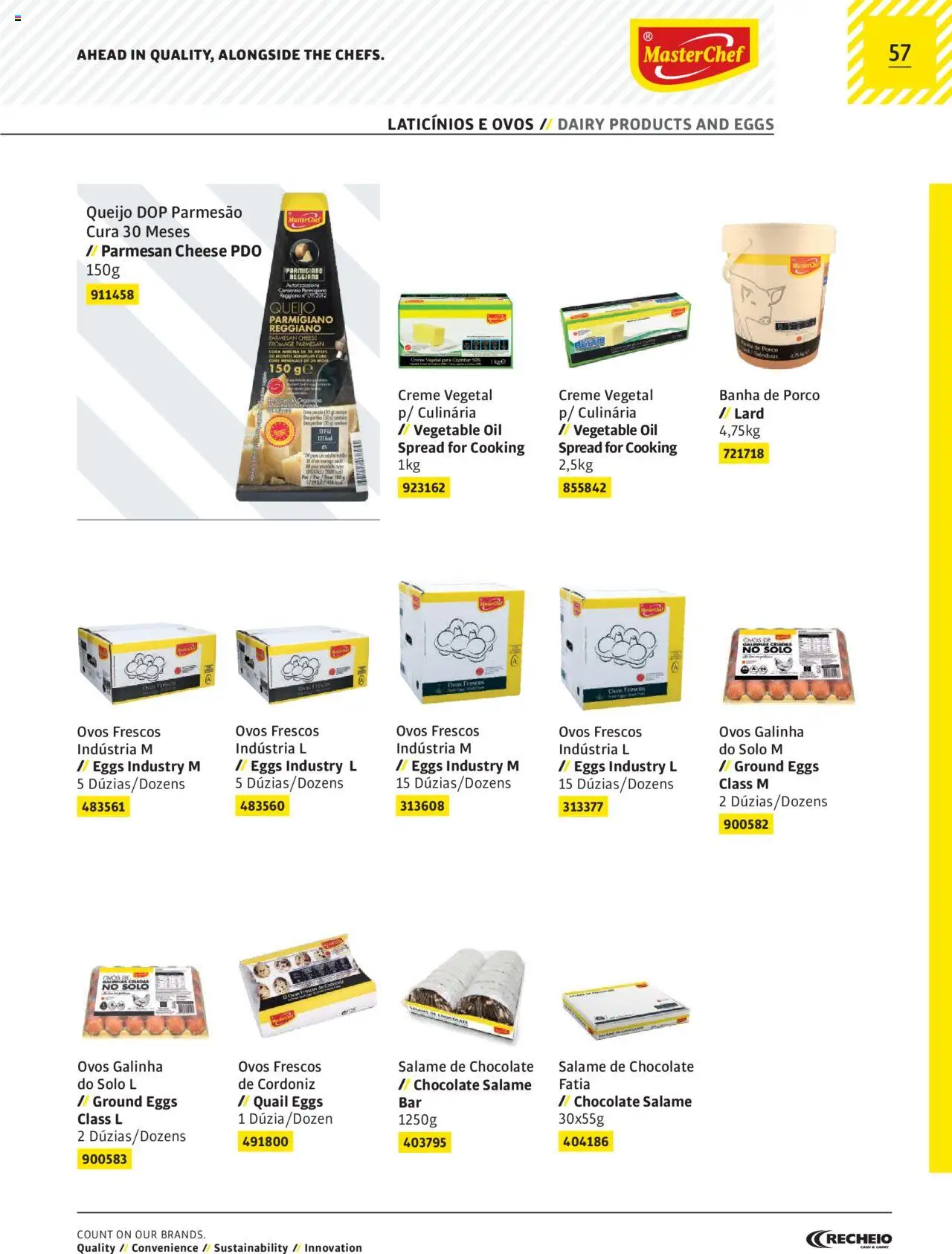 Recheio AS NOSSAS MARCAS │ válido de 19.12.2023 | Página: 57 | Produtos: Queijo, Chocolate, Salame, Creme