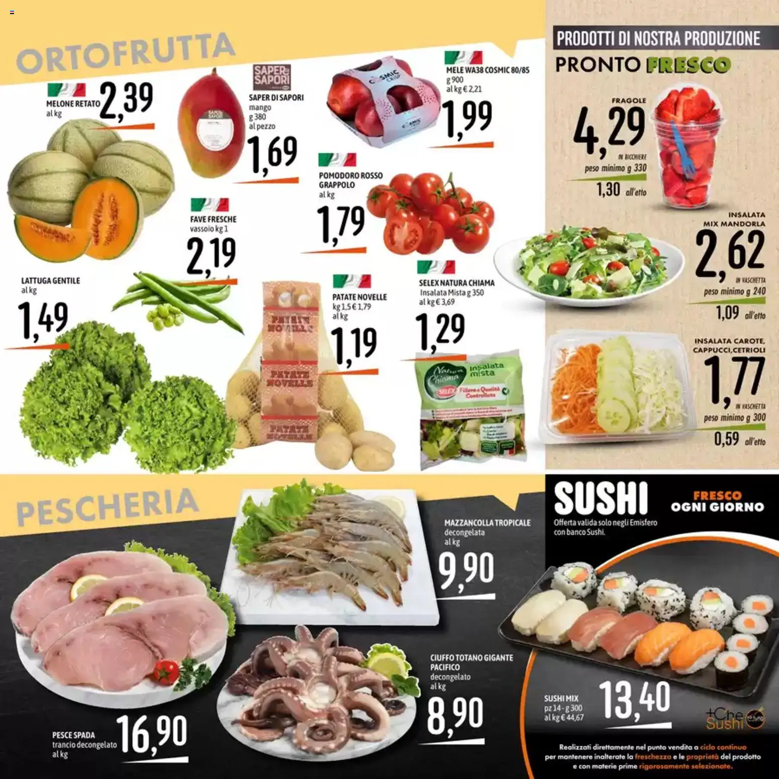 Volantino Emisfero del 20.04.2026 | Pagina: 10 | Prodotti: Insalata, Totano, Sushi, Lattuga