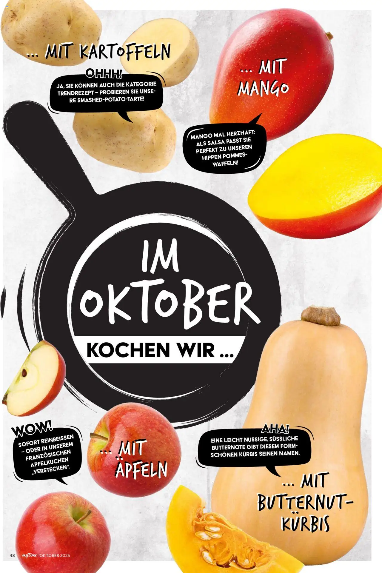Famila Nordwest myTime Oktober 2025 – gültig ab 01.10.2025 | Seite: 48 | Produkte: Waffeln, Kartoffeln, Mango, Kürbis