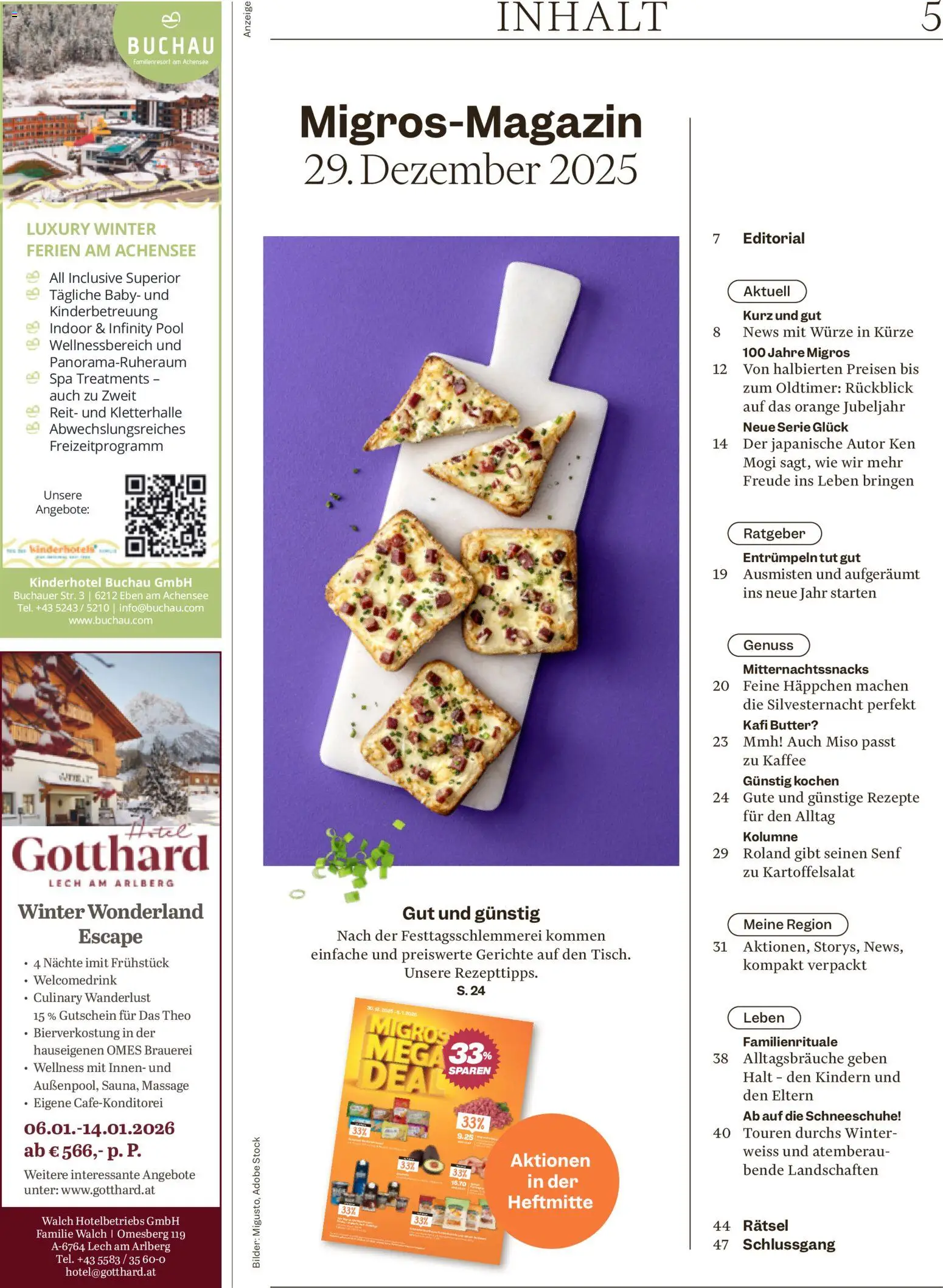 Migros Magazin – gültig ab 29.12.2025 | Seite: 5 | Produkte: Butter, Kaffee, Bilder
