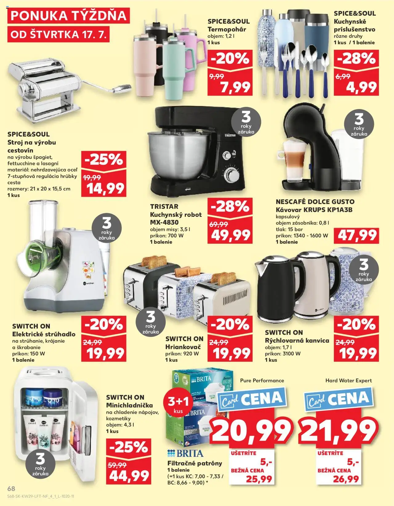 Nové Kaufland akcie – leták je platný od 17.07.2025 | Strana: 68 | Produkty: Kuchynský robot, Kávovar, Dolce gusto kávovar, Dolce Gusto