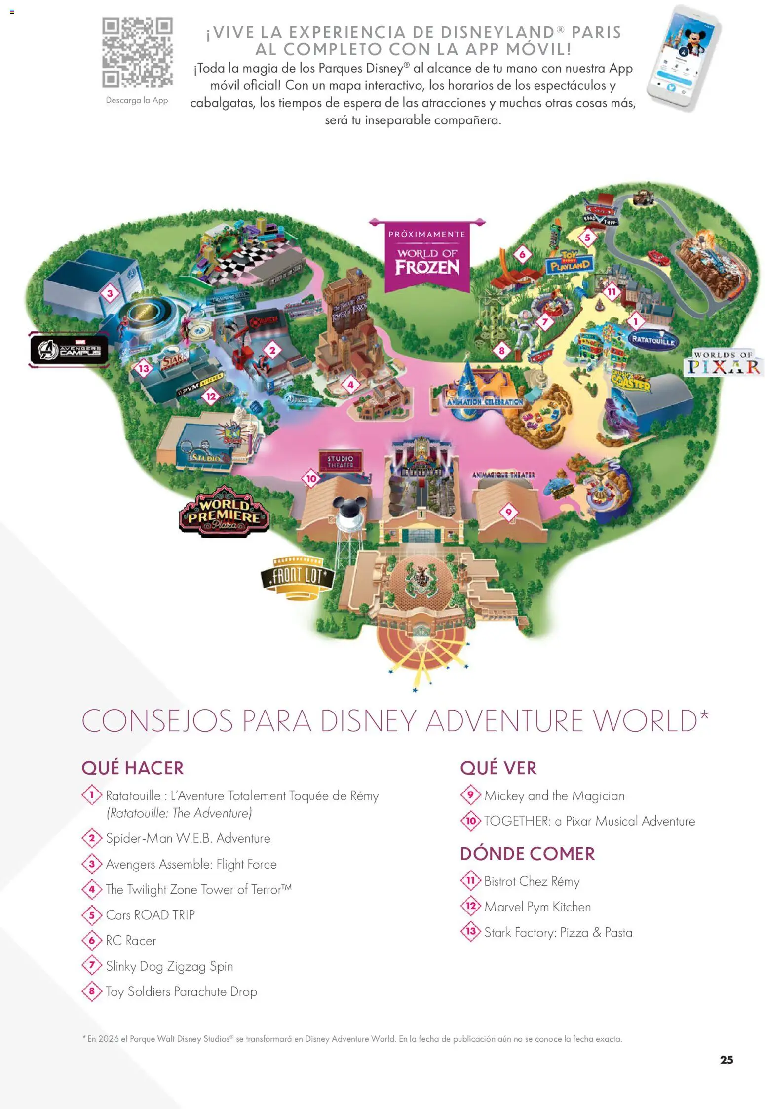Viajes El Corte Inglés Folleto Disneyland Paris │ válido desde el 31.03.2026 | Página: 27 | Productos: Pizza, Pasta