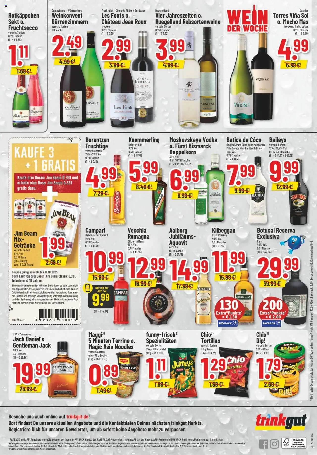 Trinkgut Prospekt – gültig ab 06.10.2025 | Seite: 6 | Produkte: Jim beam, Batida de coco, Kuemmerling, Berentzen