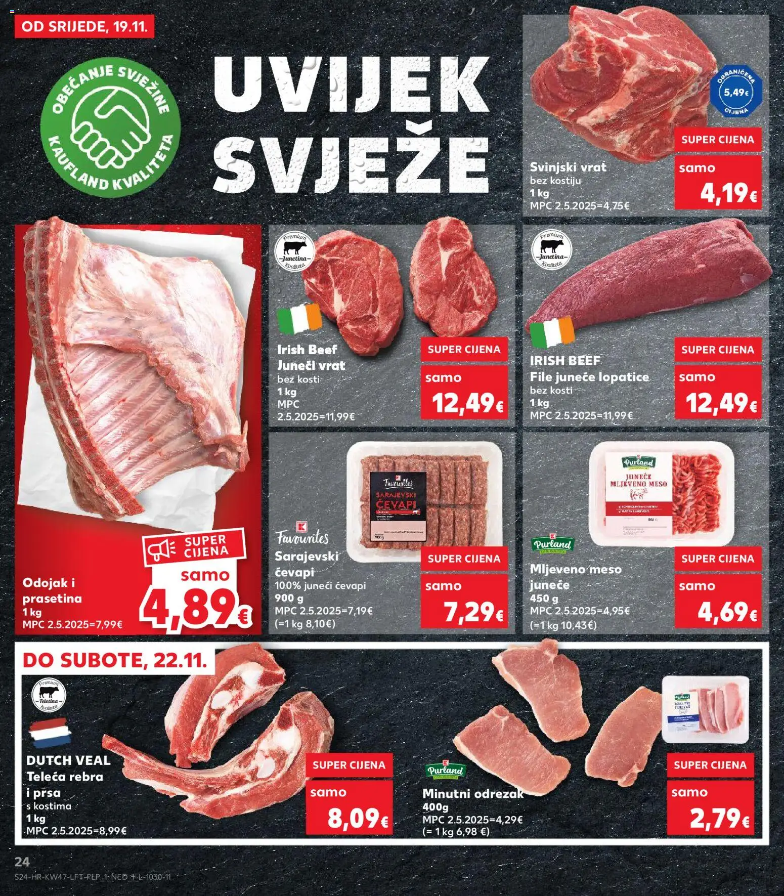 Kaufland katalog | vrijedi od 19.11.2025 | Stranica: 24 | Proizvodi: Svinjski vrat, Meso, Junetina, Mljeveno meso