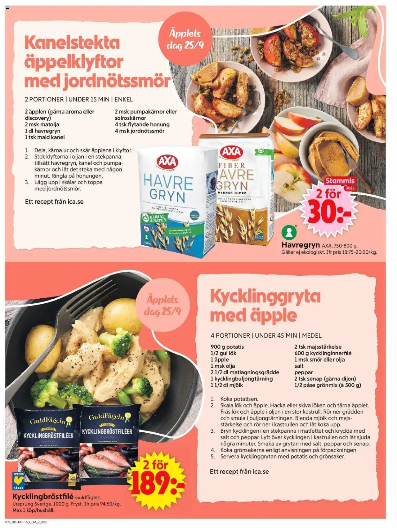 ICA Supermarket reklamblad aktuell från 22.09.2025 | Sida: 6 | Produkter: Havregryn, Peppar, Kanel, Gul lök
