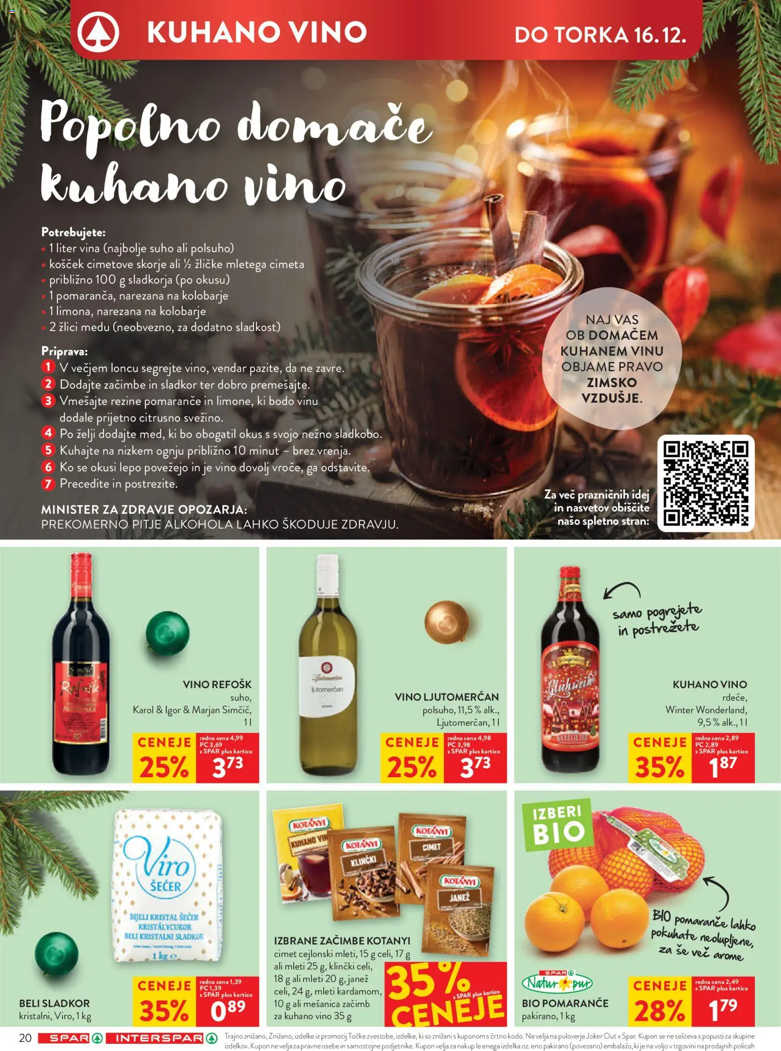 Novi Spar katalog ponudbe – veljaven od 10.12.2025 | Stran: 24 | Izdelki: Vino, Pomarance, Zacimbe, Sladkor