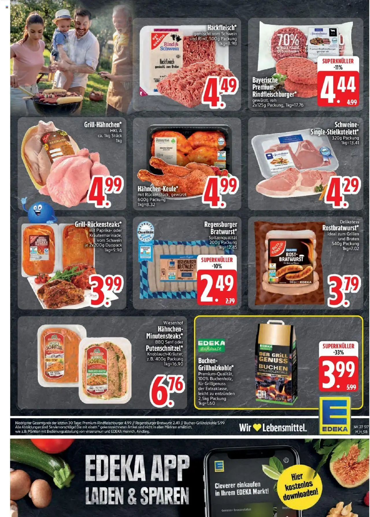 Edeka prospekt Murnau	 - gültig ab dem 29.06.2025 | Seite: 17 | Produkte: Hahnchen, Schnitzel, Paprika, Hackfleisch