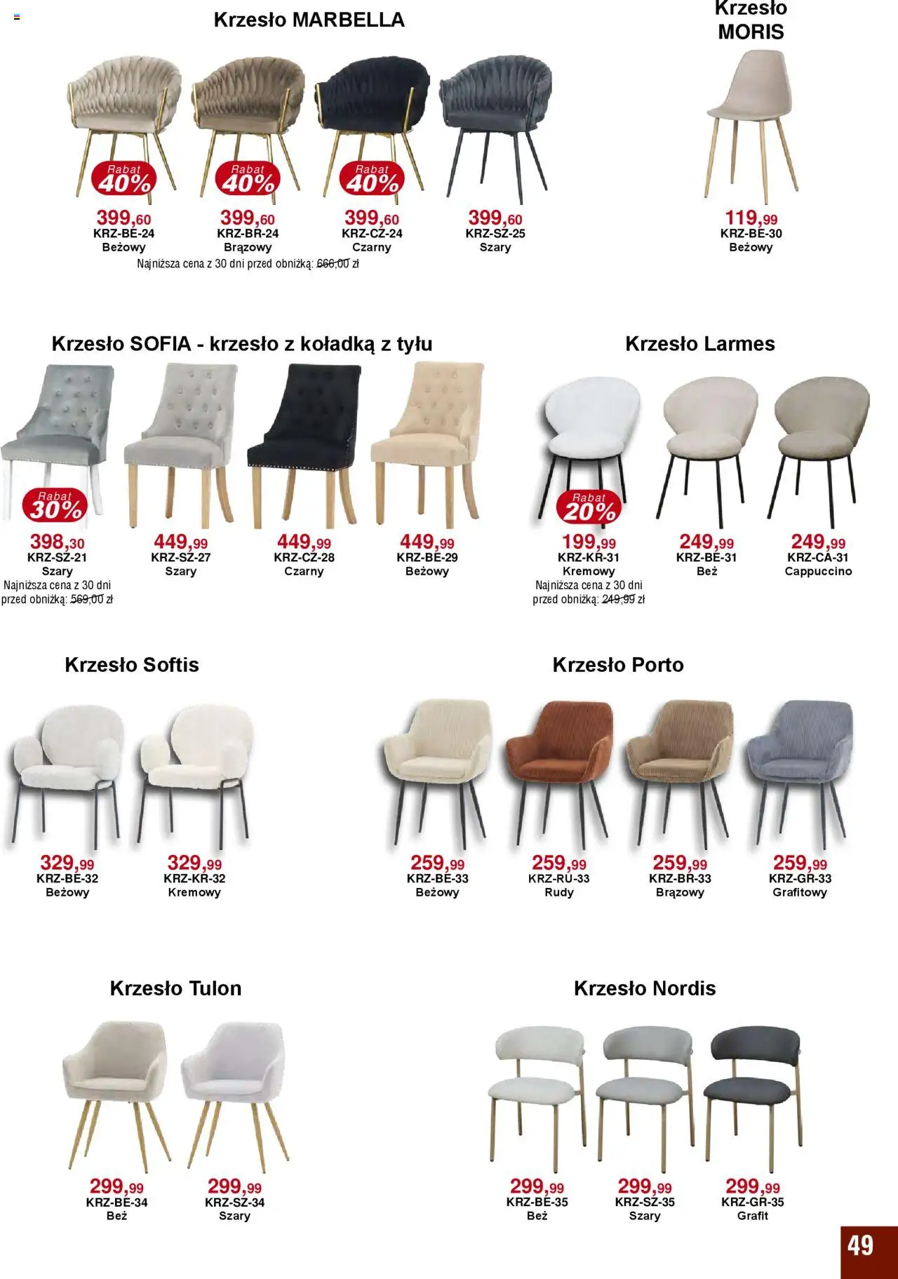 Bodzio Katalog od 01.07.2025 | Strona: 49 | Produkty: Cappuccino, Krzesło