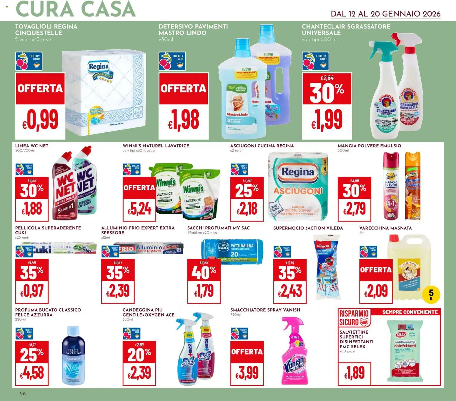 Volantino Pan del 12.01.2026 | Pagina: 26 | Prodotti: Smacchiatore, Sgrassatore, Lavatrice, Alluminio