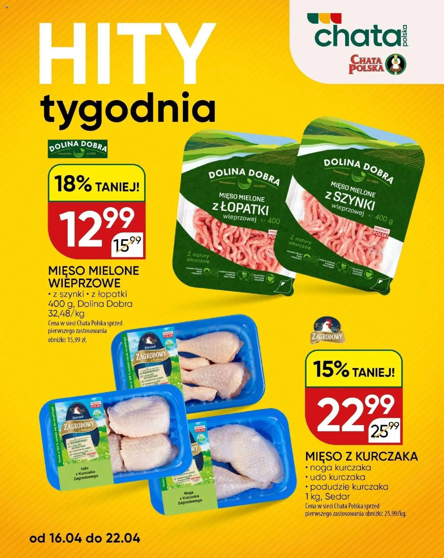 Chata Polska gazetka od 16.04.2026 | Strona: 2 | Produkty: Mięso mielone z szynki, Mięso, Mięso mielone, Mięso z kurczaka