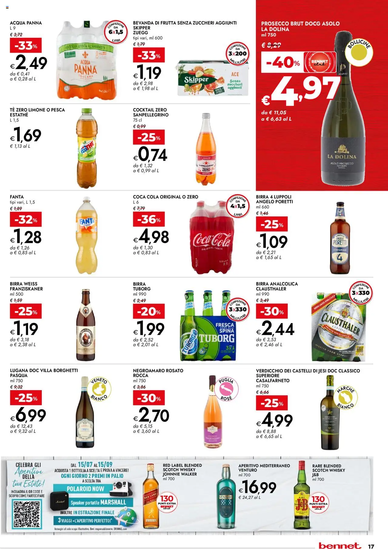 Volantino bennet del 31.07.2025 | Pagina: 17 | Prodotti: Acqua Panna, Limone, Bottiglia, Aperitivo