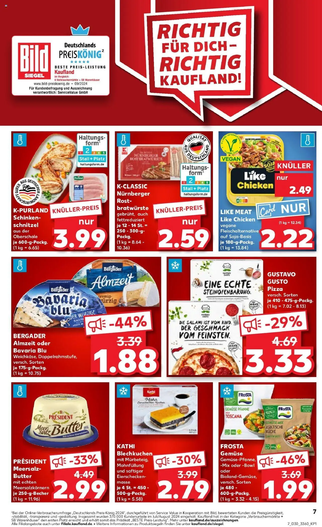 Kaufland prospekt Eisenhüttenstadt	 - gültig ab dem 24.07.2025 | Seite: 7 | Produkte: Gustavo gusto, Frosta, Gemüse, Like meat