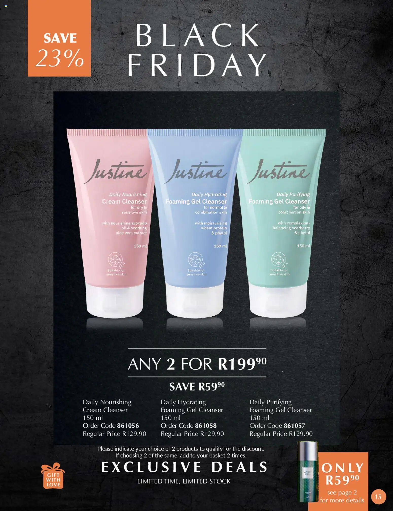 New Justine catalogue – valid from 21.11.2025 | Page: 15 | Products: Basket, Oil, Cream, Stock