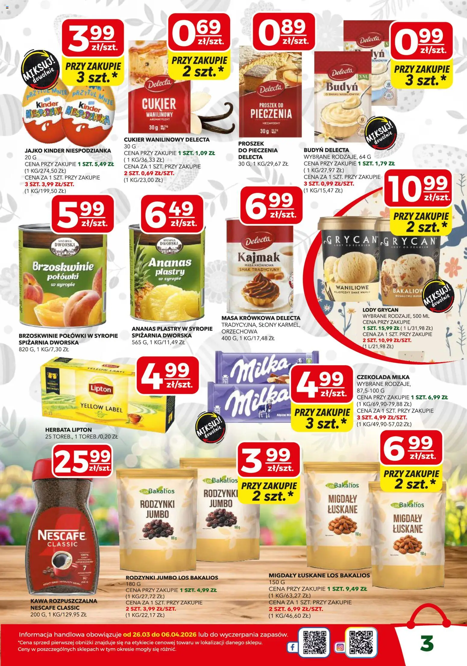 Top Market gazetka mini od 26.03.2026 | Strona: 3 | Produkty: Lody Grycan, Cukier wanilinowy, Lody, Ananas plastry w syropie