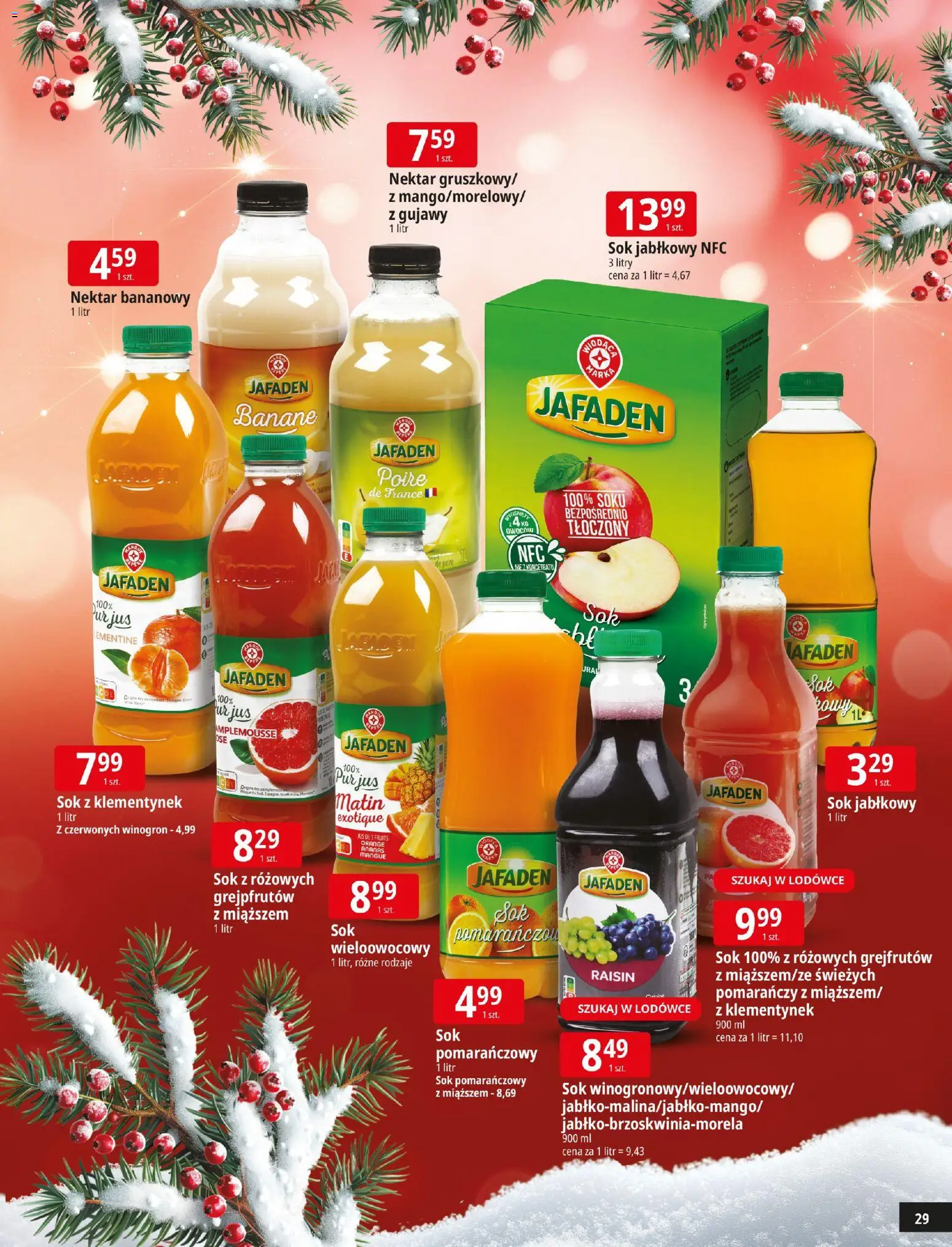 E.Leclerc Gazetka - Elbląg Święta od 09.12.2025 | Strona: 29 | Produkty: Sok pomarańczowy, Sok jabłkowy, Sok, Ananas