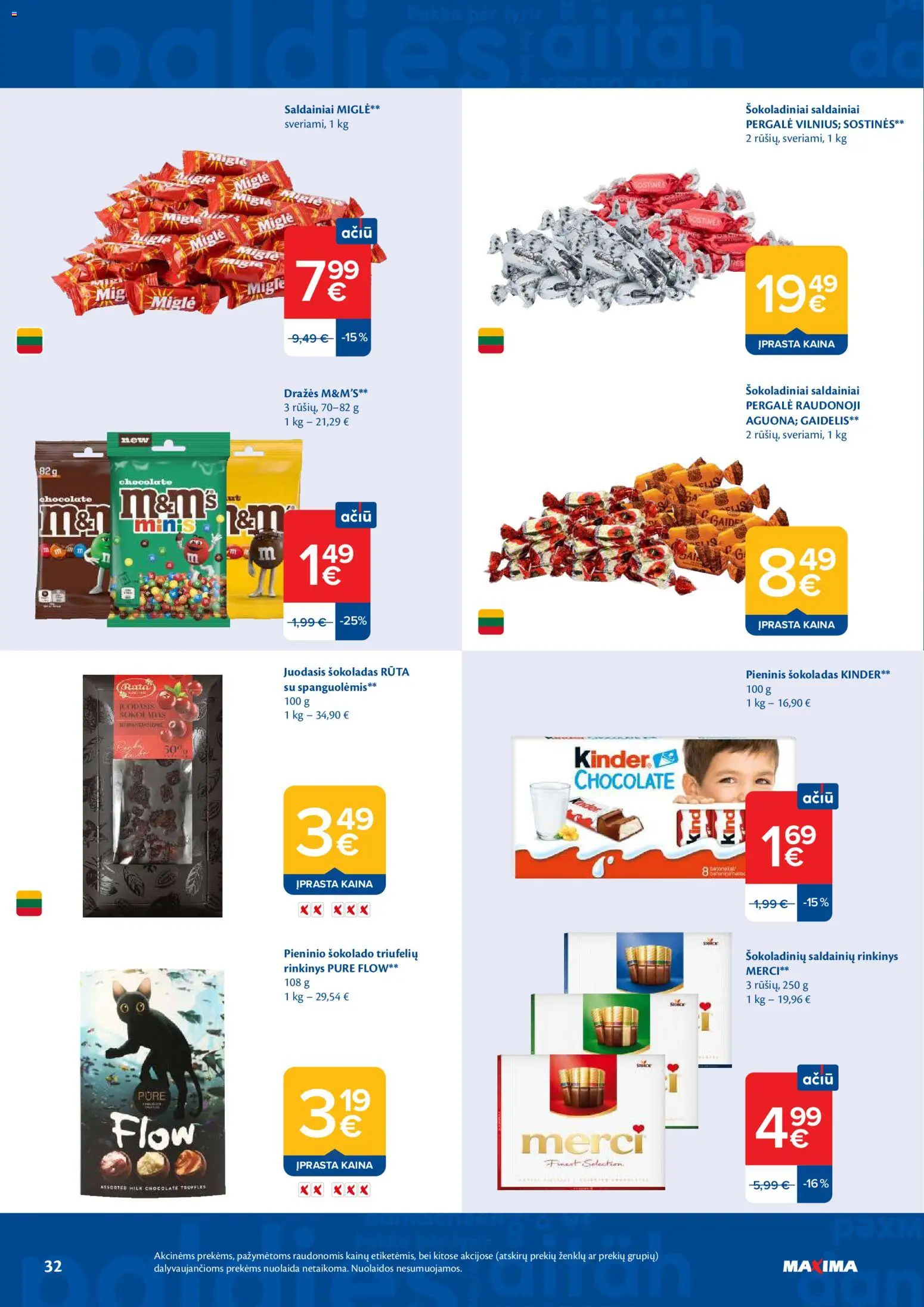 MAXIMA akcijos nuo 28.04.2026 | Puslapis: 32 | Prekių: Šokoladas, Saldainiai