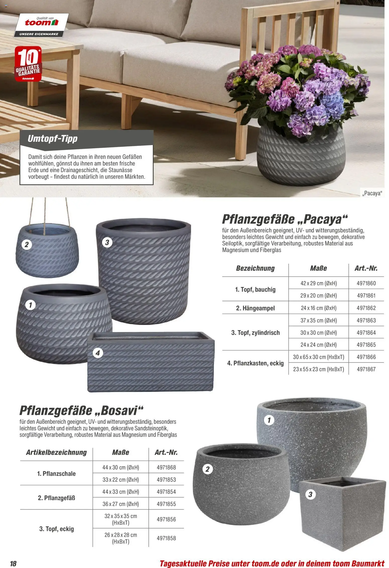 Toom Baumarkt Gewächshäuser & Anzucht 2026 – gültig ab 01.01.2026 | Seite: 18 | Produkte: Gewicht