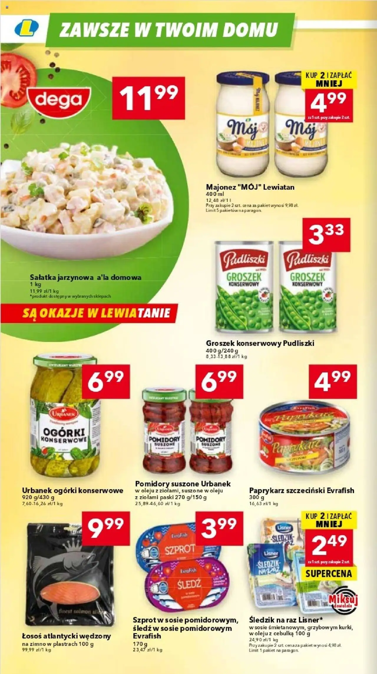 Lewiatan gazetka - Warszawa od 23.10.2025 | Strona: 6 | Produkty: Pomidory suszone, Ogórki, Sałatka, Majonez