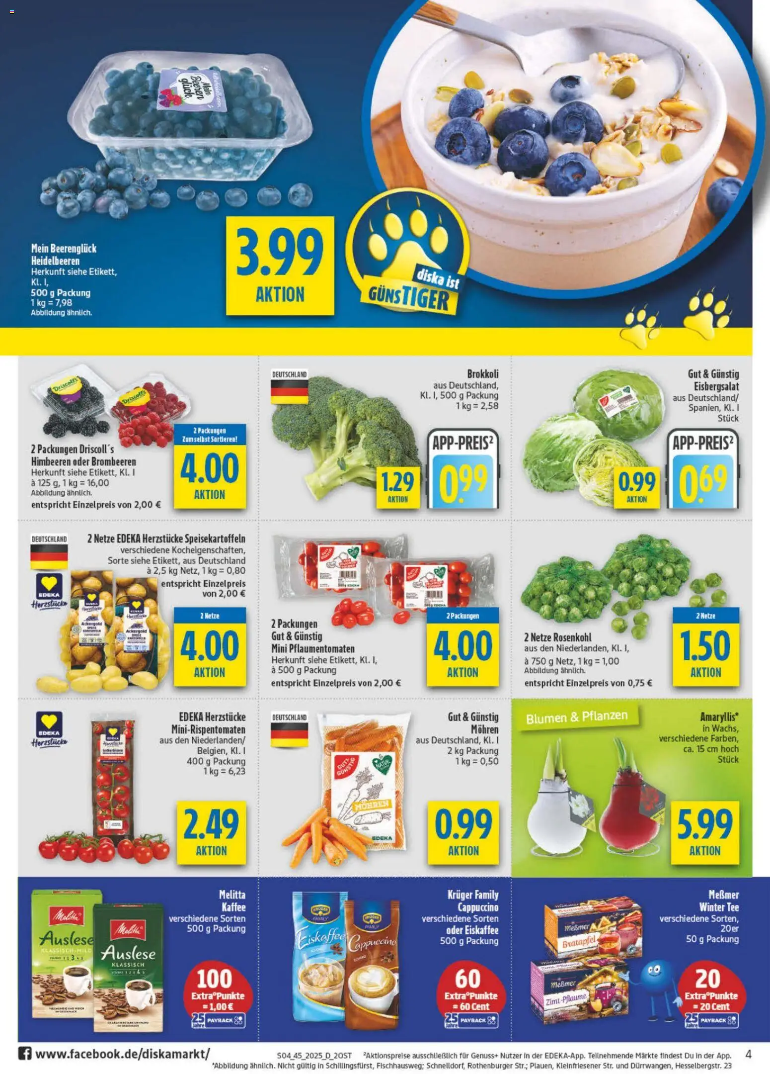 Diska - Diska Angebote Sachsen-Thüringen KW45 – gültig ab 03.11.2025 | Seite: 4 | Produkte: Blumen, Eisbergsalat, Brokkoli, Tee
